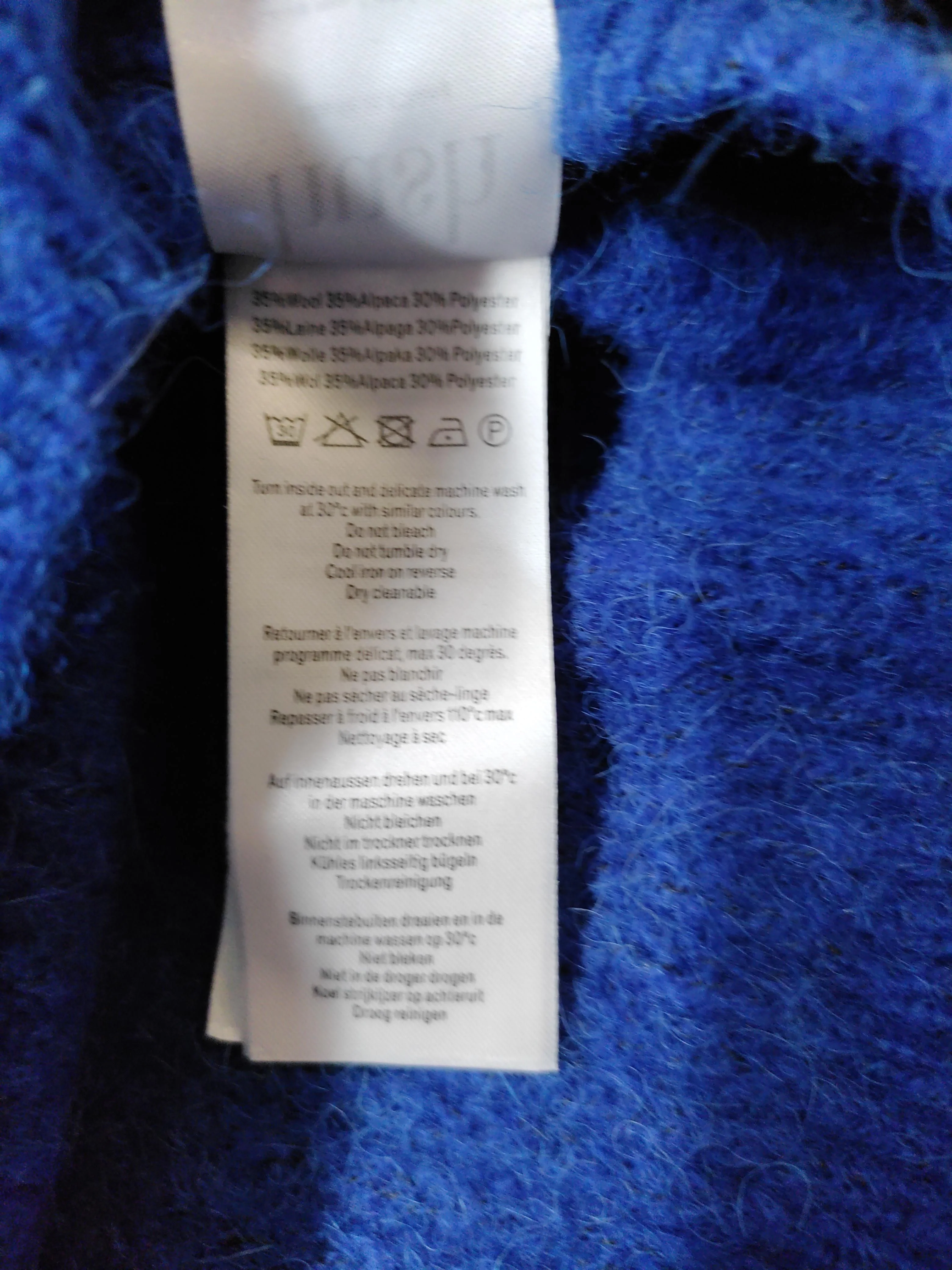 Hush Women's Cardigan XXS Blue Wool with Polyester, Angora Round Neck Cardigan - Image 6