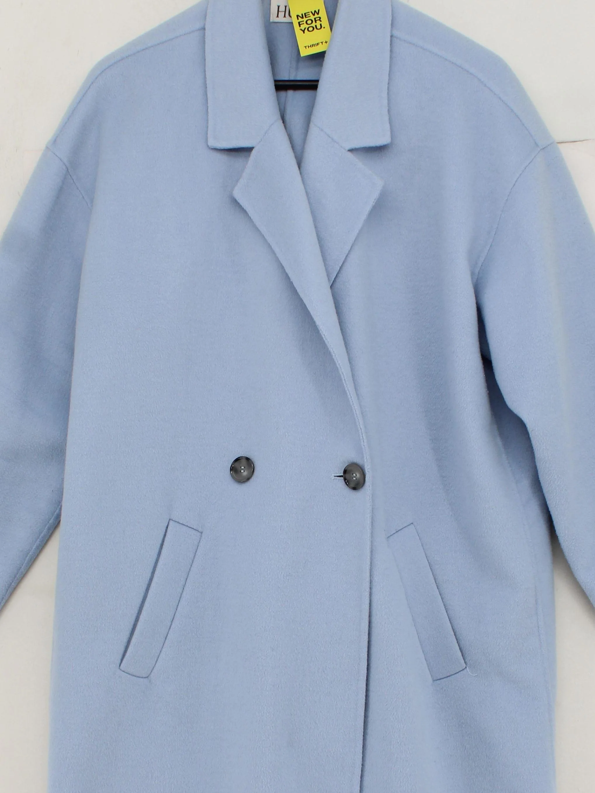 Hush Women's Coat XXL Blue Wool with Polyester Overcoat - Image 3