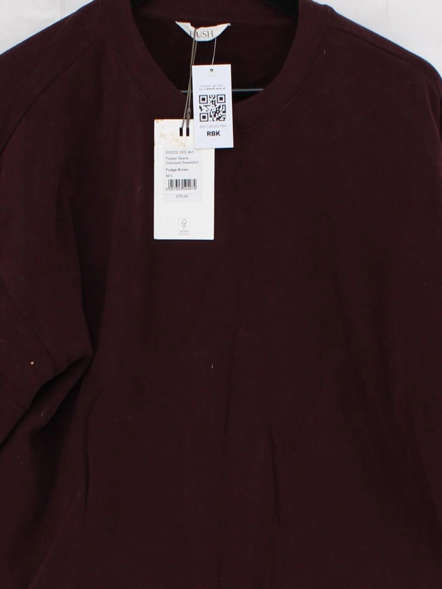 Hush Women's Hoodie L Red 100% Cotton Pullover New with tags - Image 3