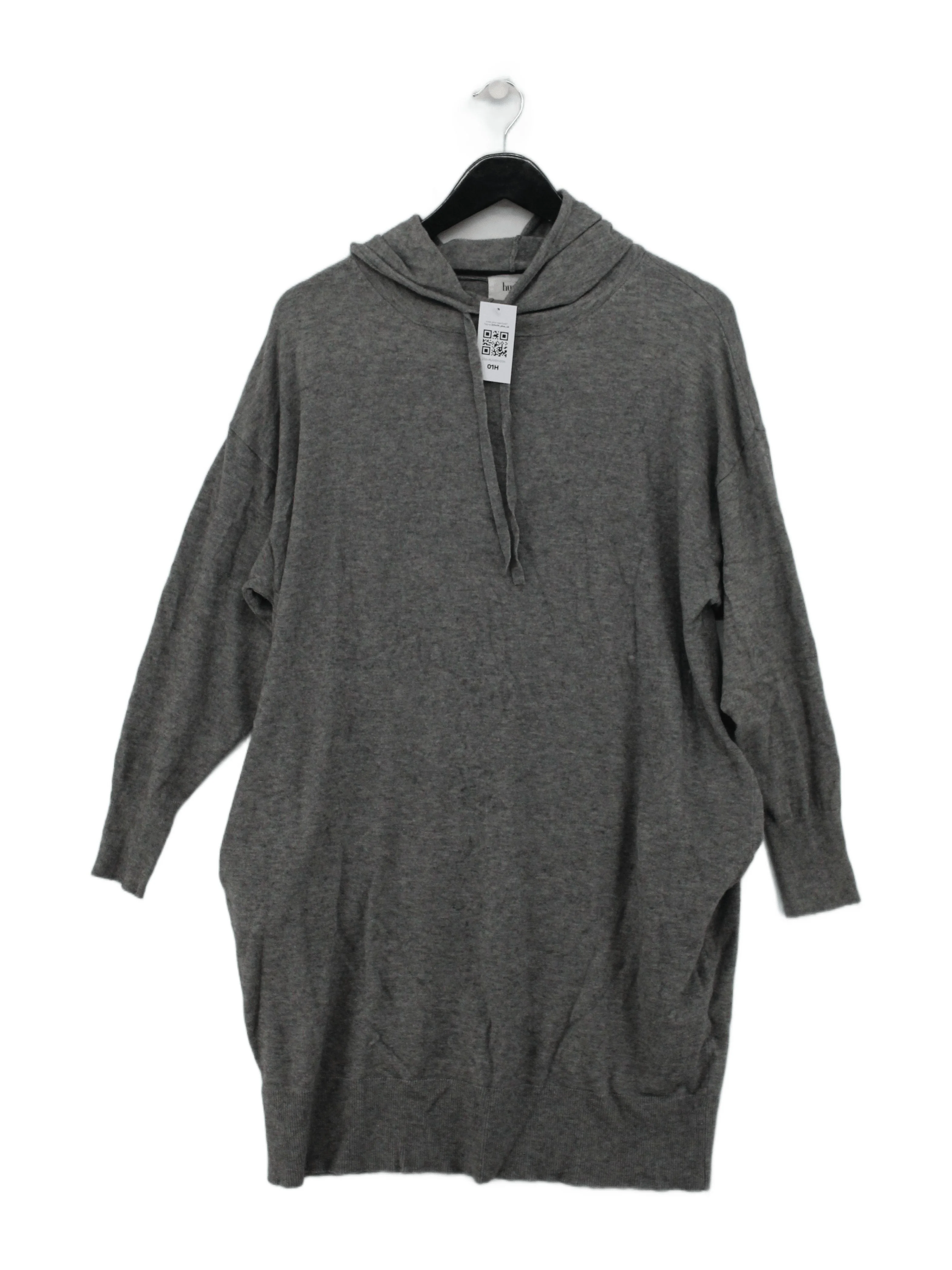 Hush Women's Hoodie UK 12 Grey Viscose with Polyester, Nylon Pullover