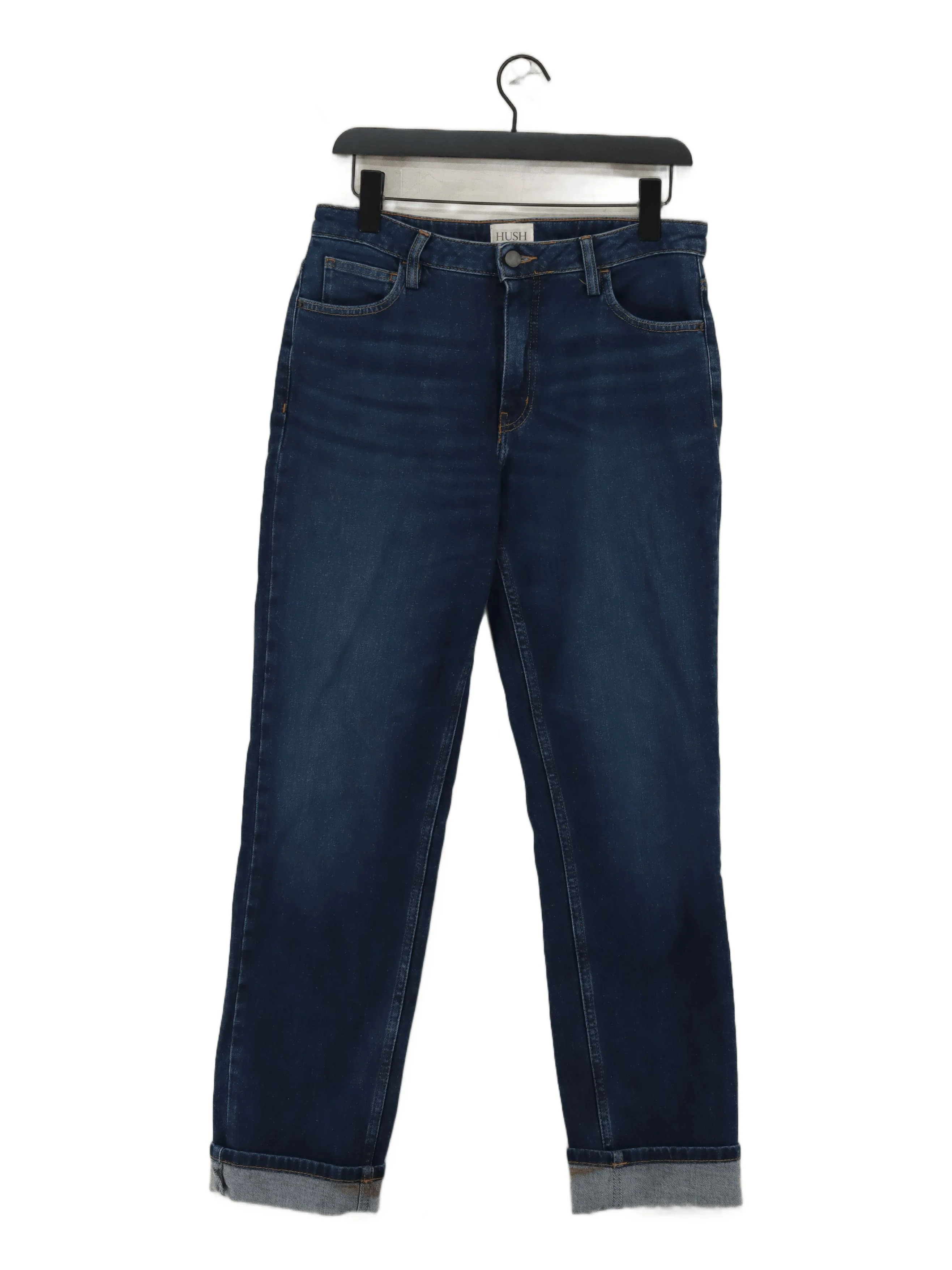 Hush Women's Jeans UK 12 Blue Cotton with Elastane Straight