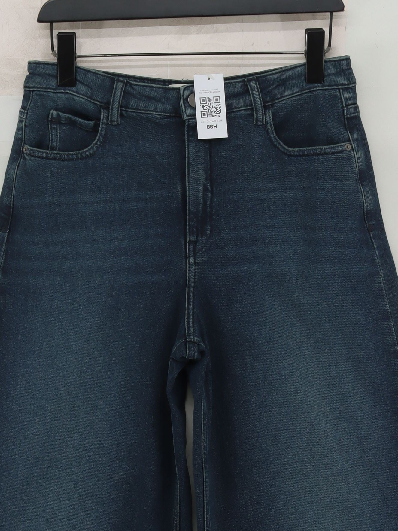 Hush Women's Jeans UK 12 Blue Cotton with Elastane Wide-Leg - Image 3