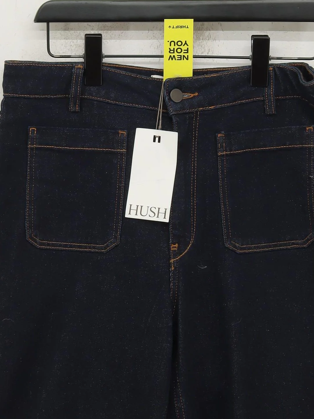 Hush Women's Jeans UK 14 Blue Cotton with Elastane Wide-Leg New with tags - Image 3