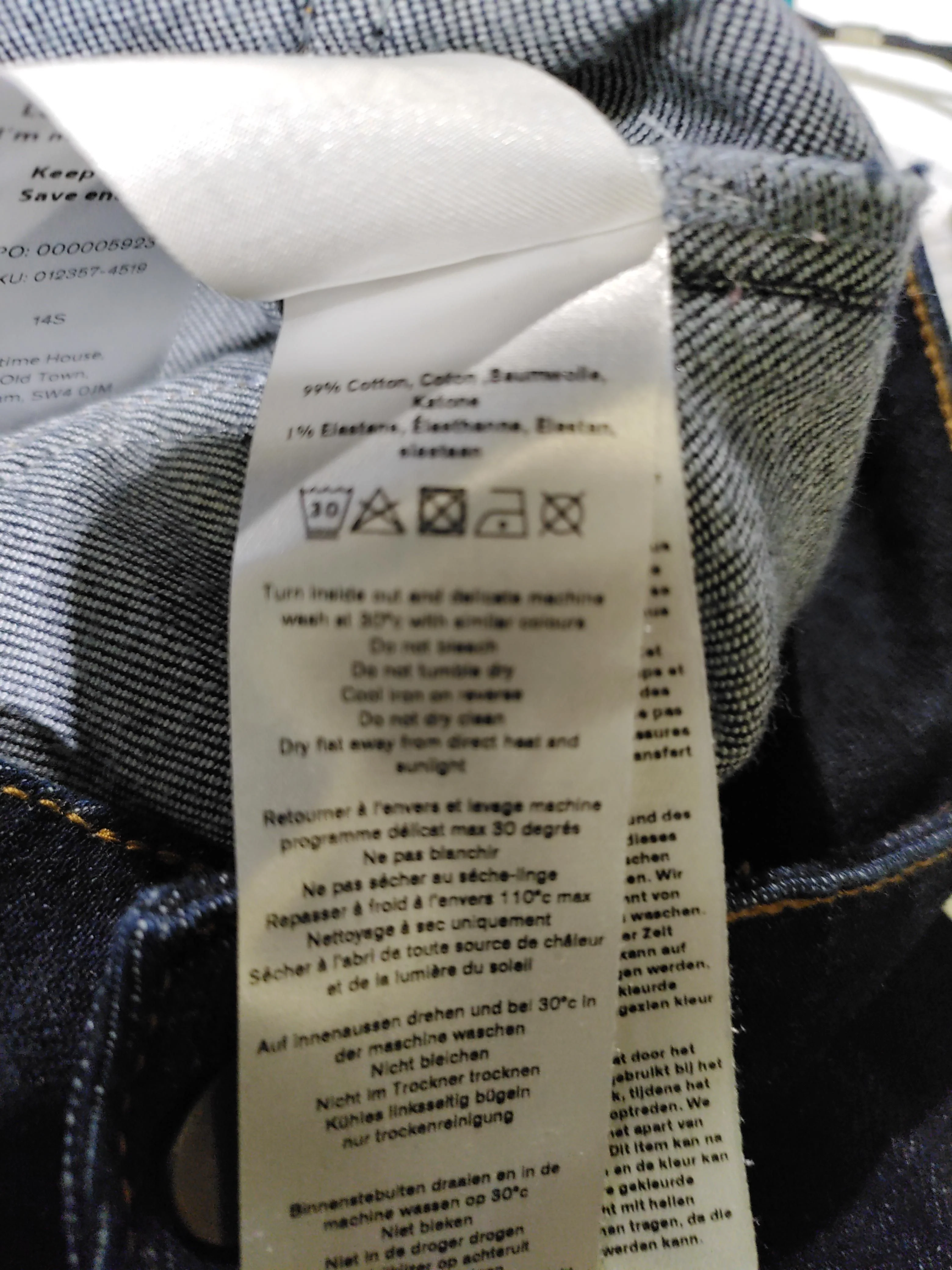 Hush Women's Jeans UK 14 Blue Cotton with Elastane Wide-Leg New with tags - Image 6