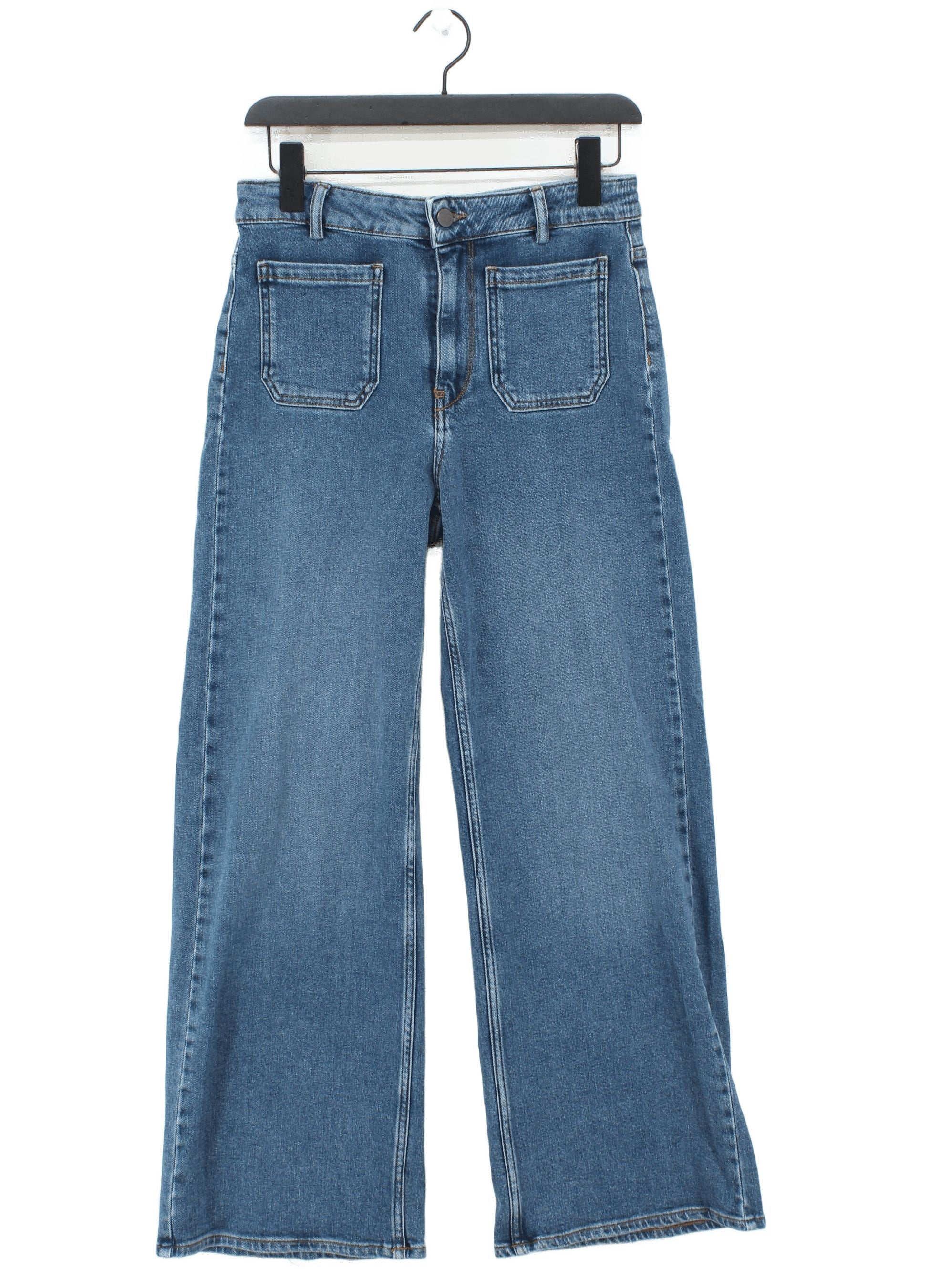 Hush Women's Jeans UK 8 Blue Cotton with Elastane Wide-Leg