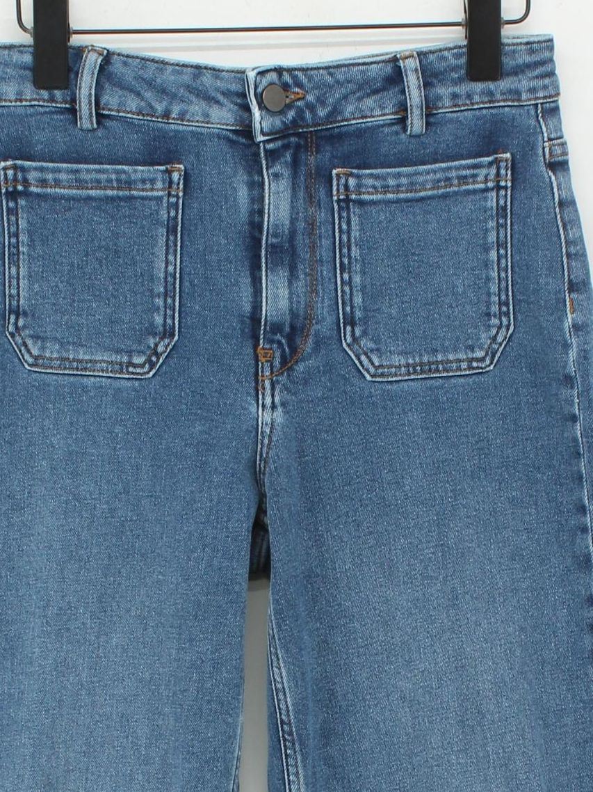 Hush Women's Jeans UK 8 Blue Cotton with Elastane Wide-Leg - Image 3