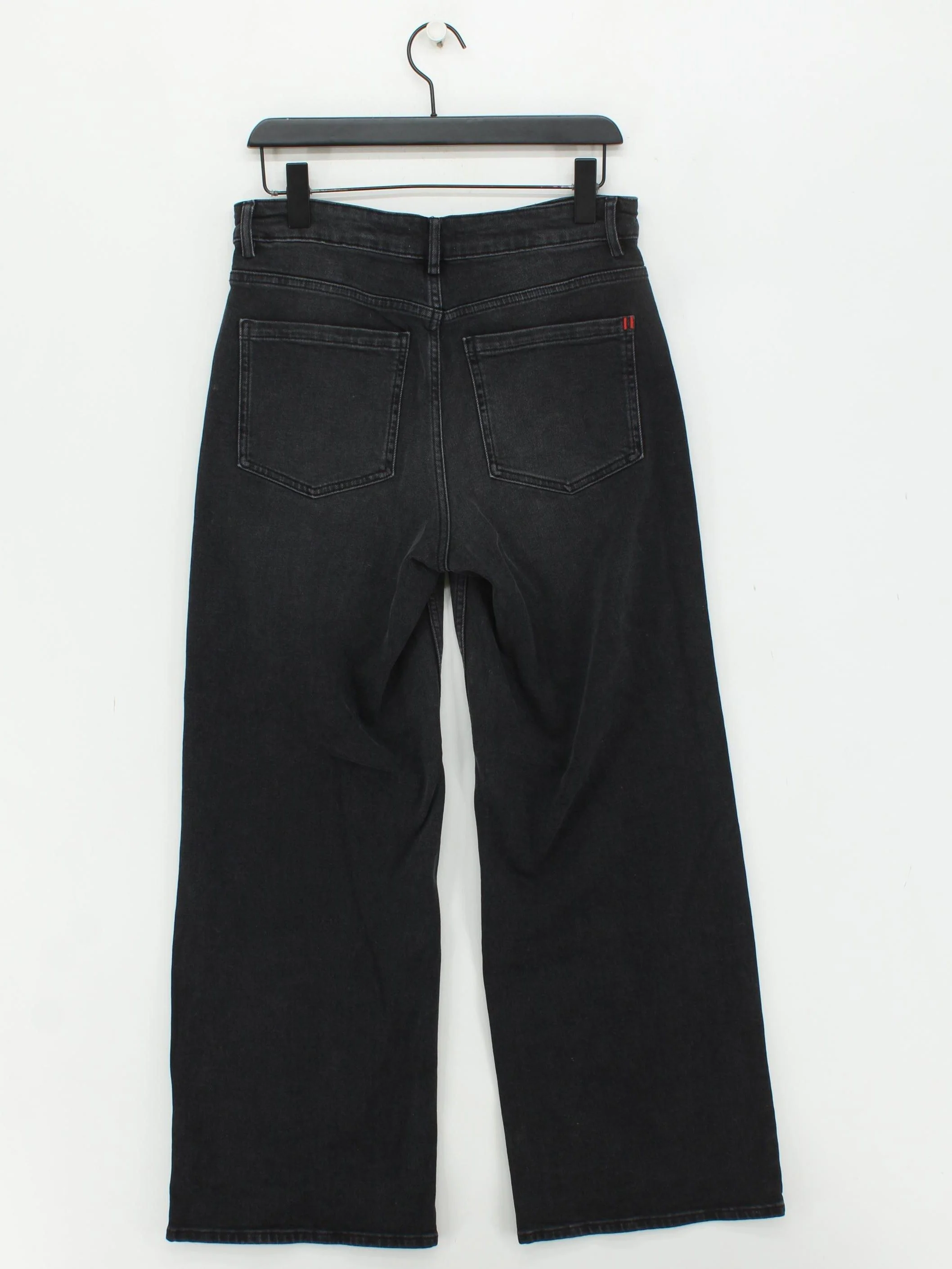 Hush Women's Jeans W 32 in Black Cotton with Elastane Wide-Leg - Image 2