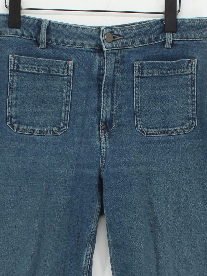 Hush Women's Jeans W 32 in Blue Cotton with Elastane Wide-Leg - Image 3