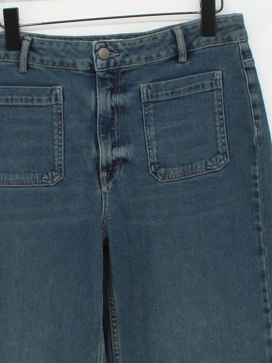 Hush Women's Jeans W 33 in Blue Cotton with Elastane Wide-Leg - Image 3