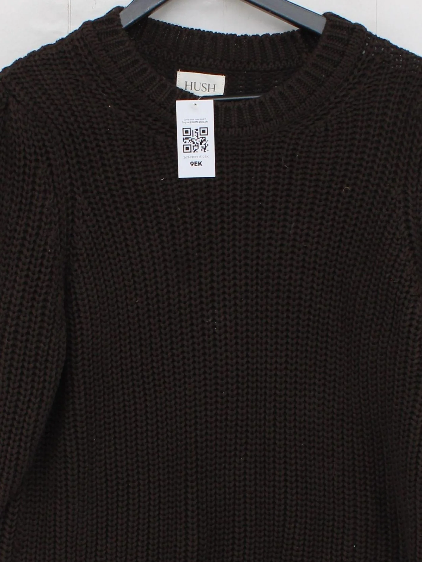 Hush Women's Jumper L Brown 100% Cotton Crew Neck Pullover - Image 3
