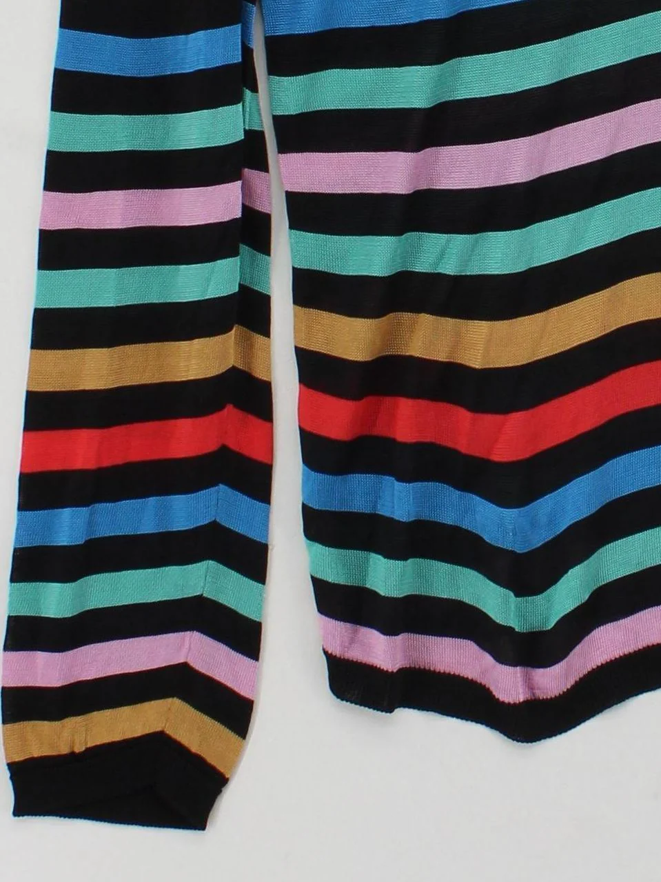 Hush Women's Jumper L Multi Striped 100% Viscose V-Neck Pullover - Image 4