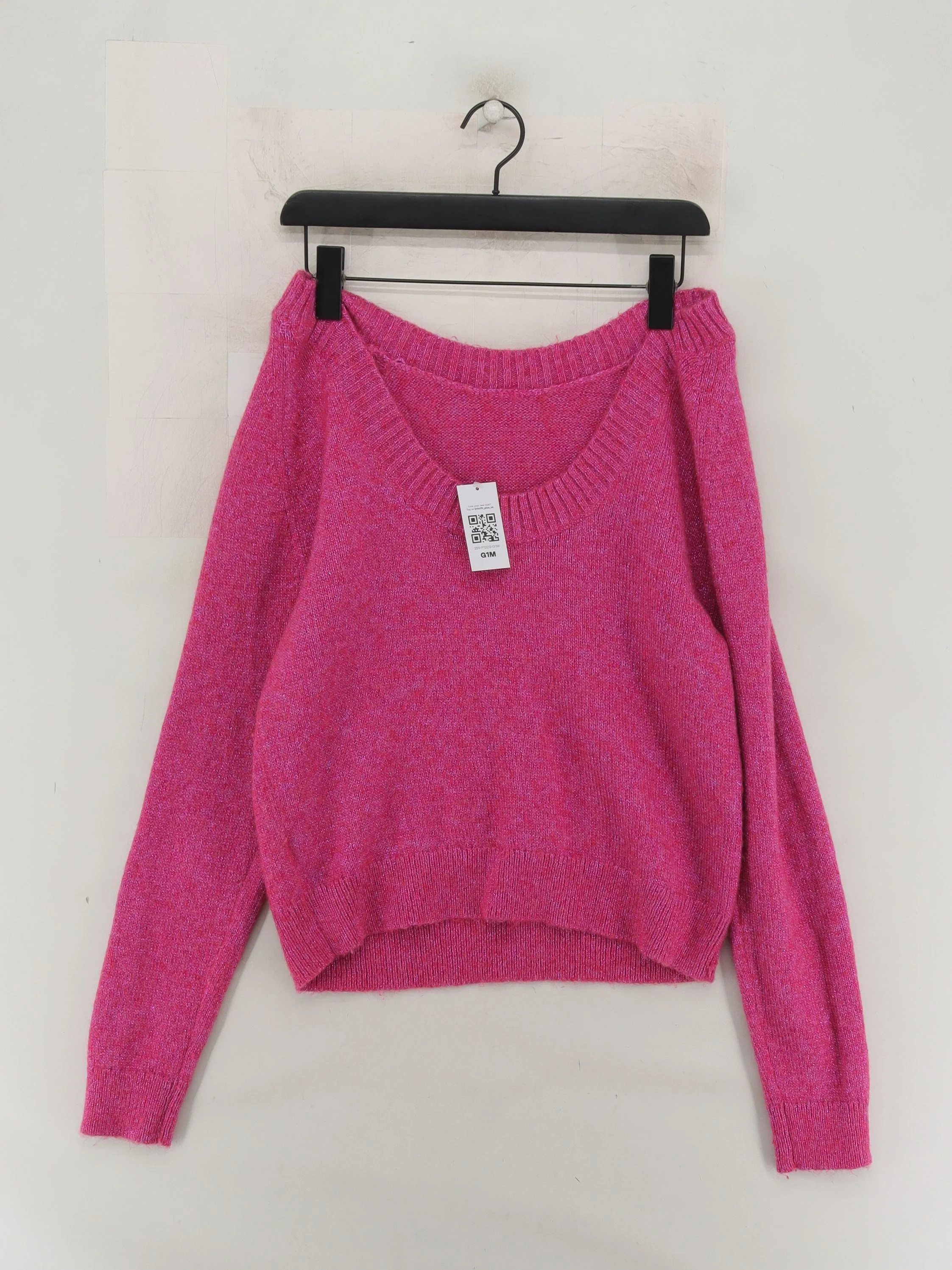 Hush Women's Jumper L Pink Wool with Polyester V-Neck Pullover - Image 2