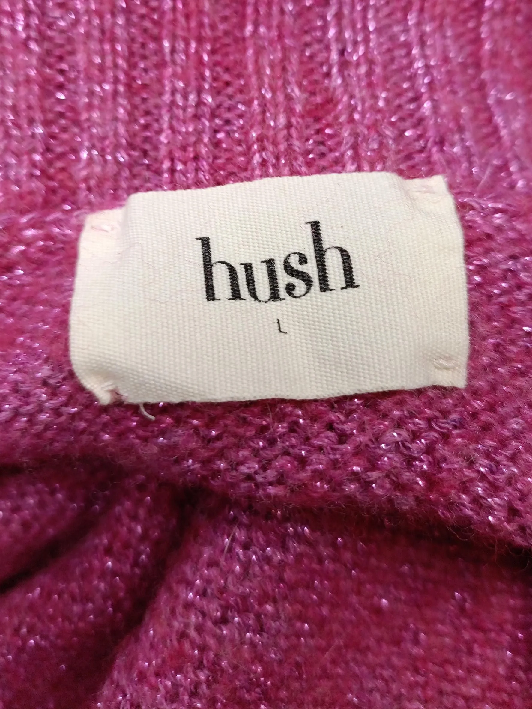 Hush Women's Jumper L Pink Wool with Polyester V-Neck Pullover - Image 6
