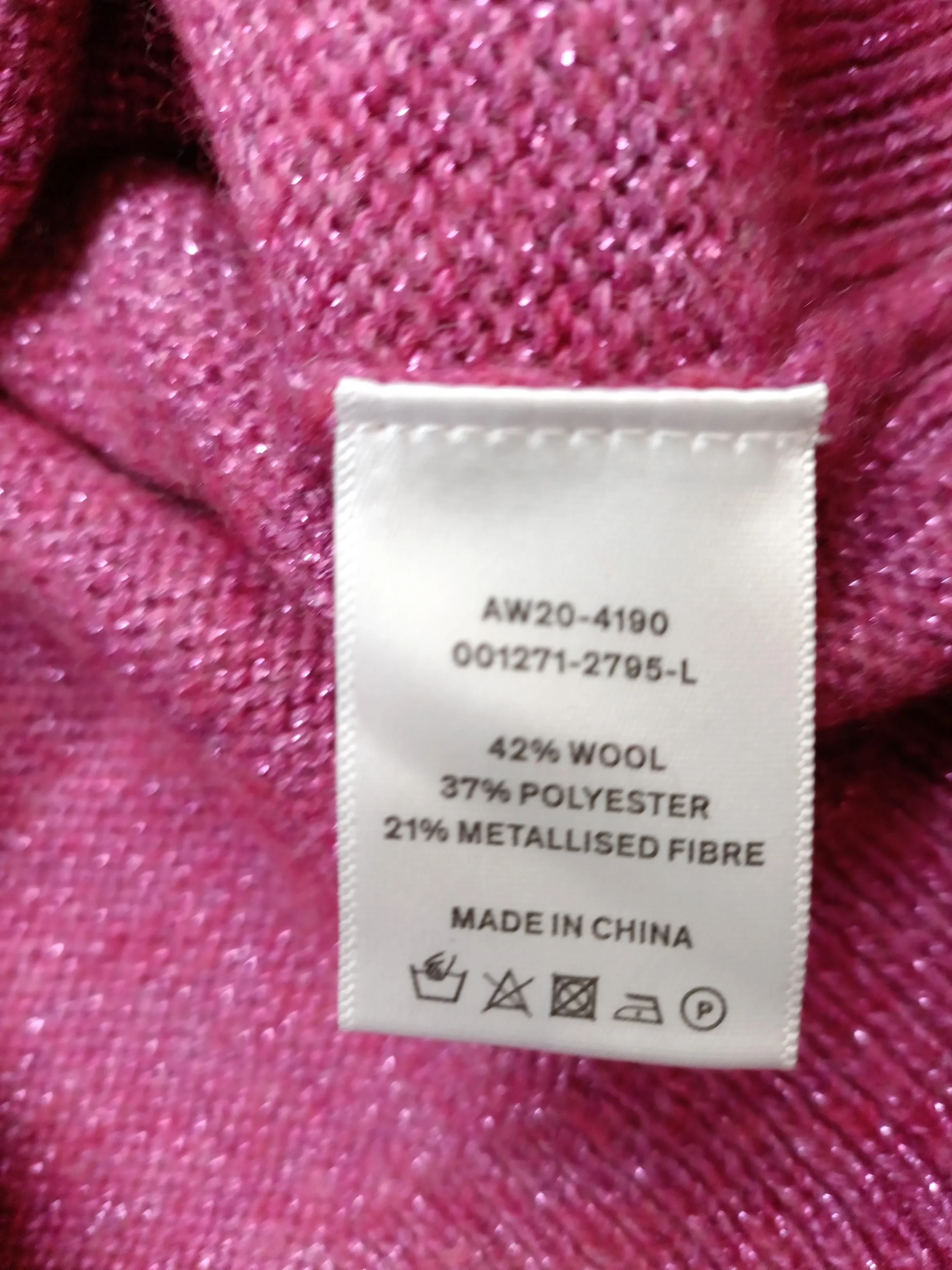Hush Women's Jumper L Pink Wool with Polyester V-Neck Pullover - Image 7