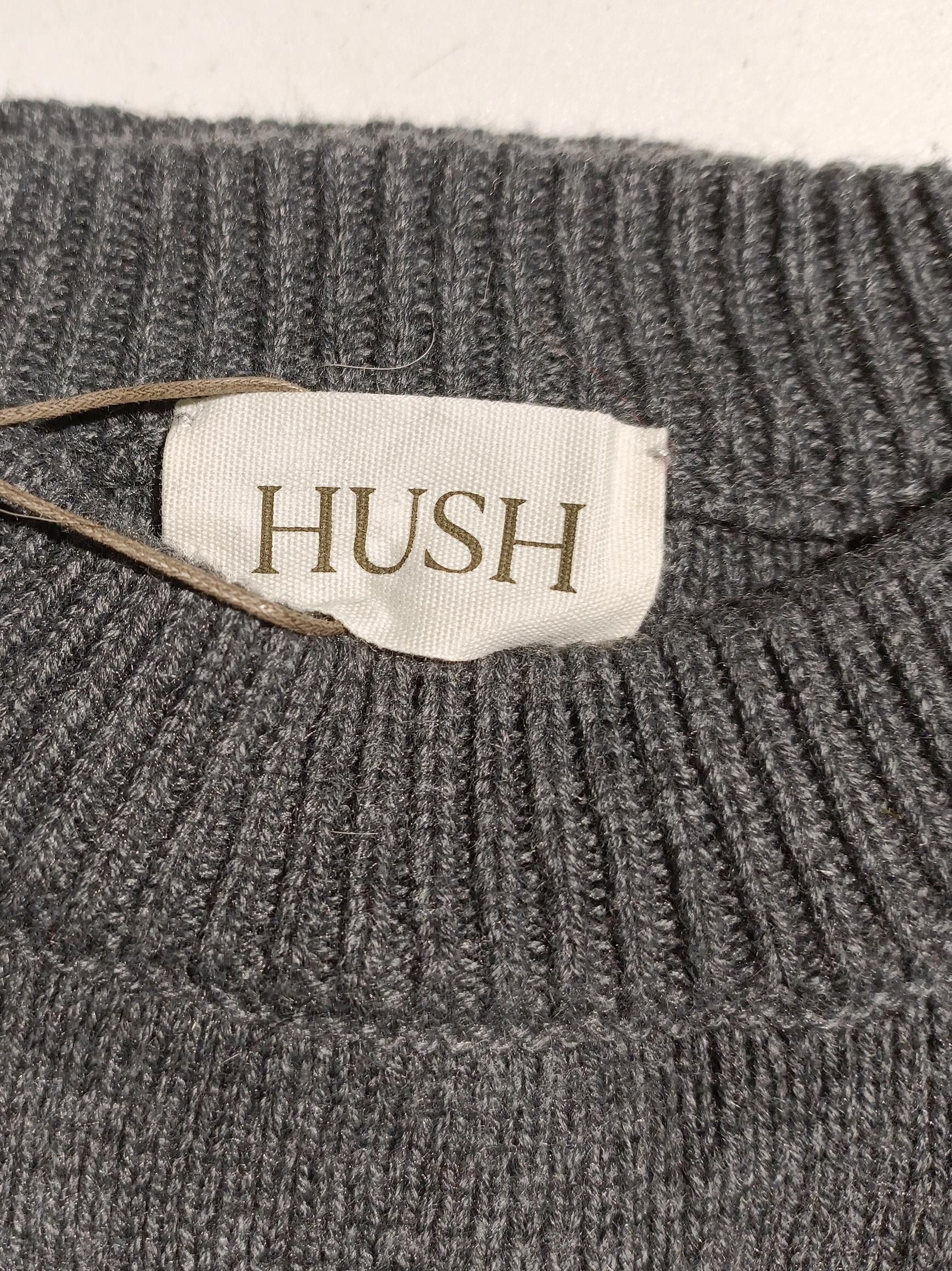 Hush Women's Jumper M Grey Cotton with Polyamide, Wool Crew Neck Pullover - Image 5