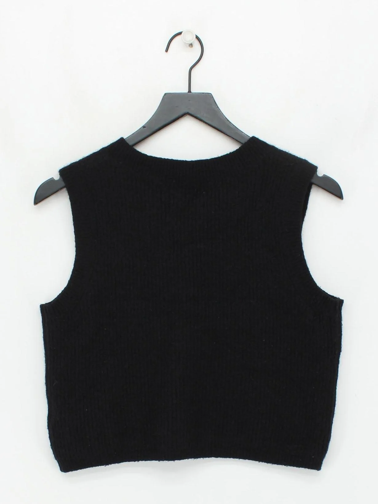 Hush Women's Jumper S Black Wool with Acrylic, Polyamide, Elastane V-Neck Vest - Image 2