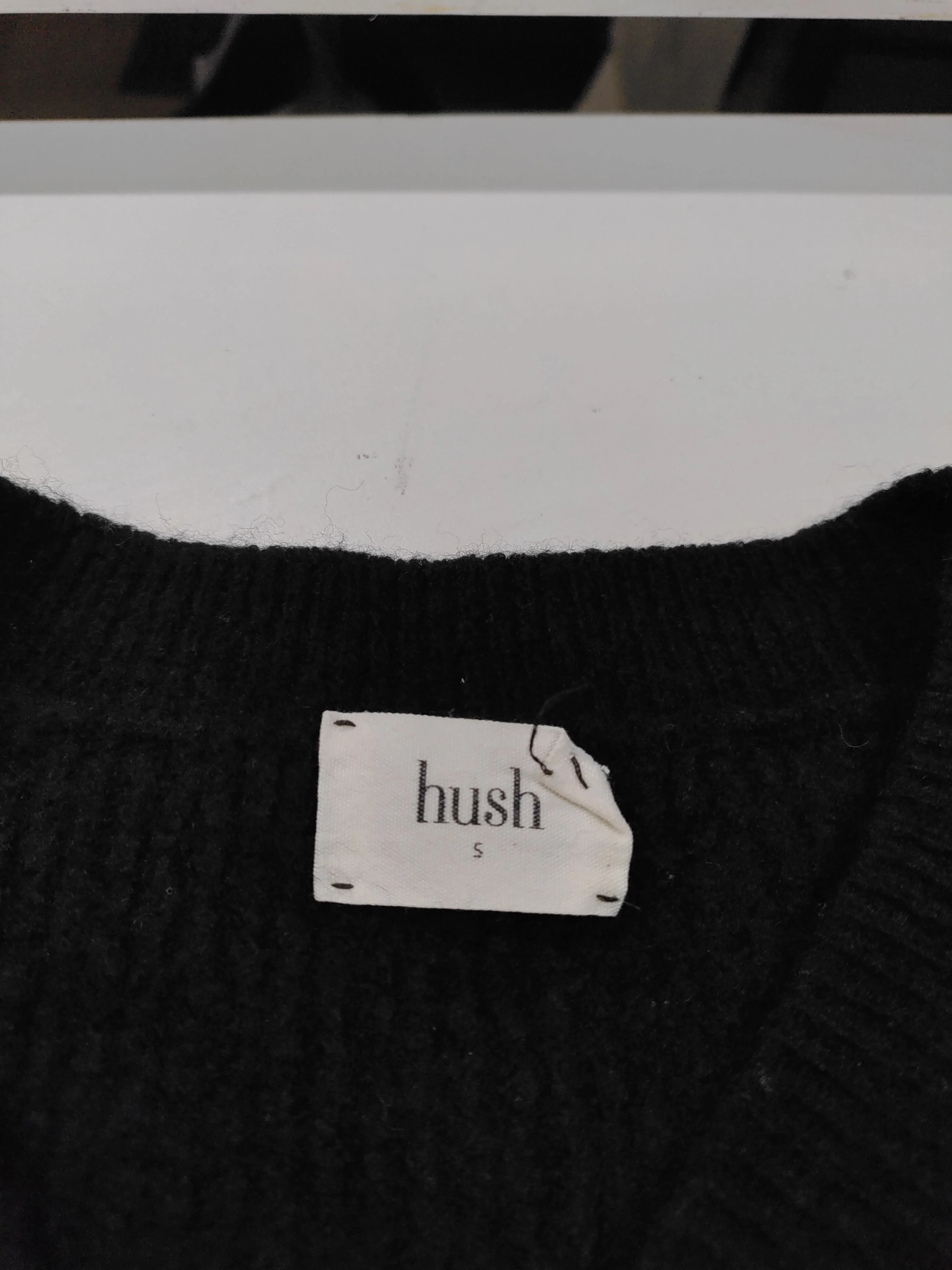 Hush Women's Jumper S Black Wool with Acrylic, Polyamide, Elastane V-Neck Vest - Image 5