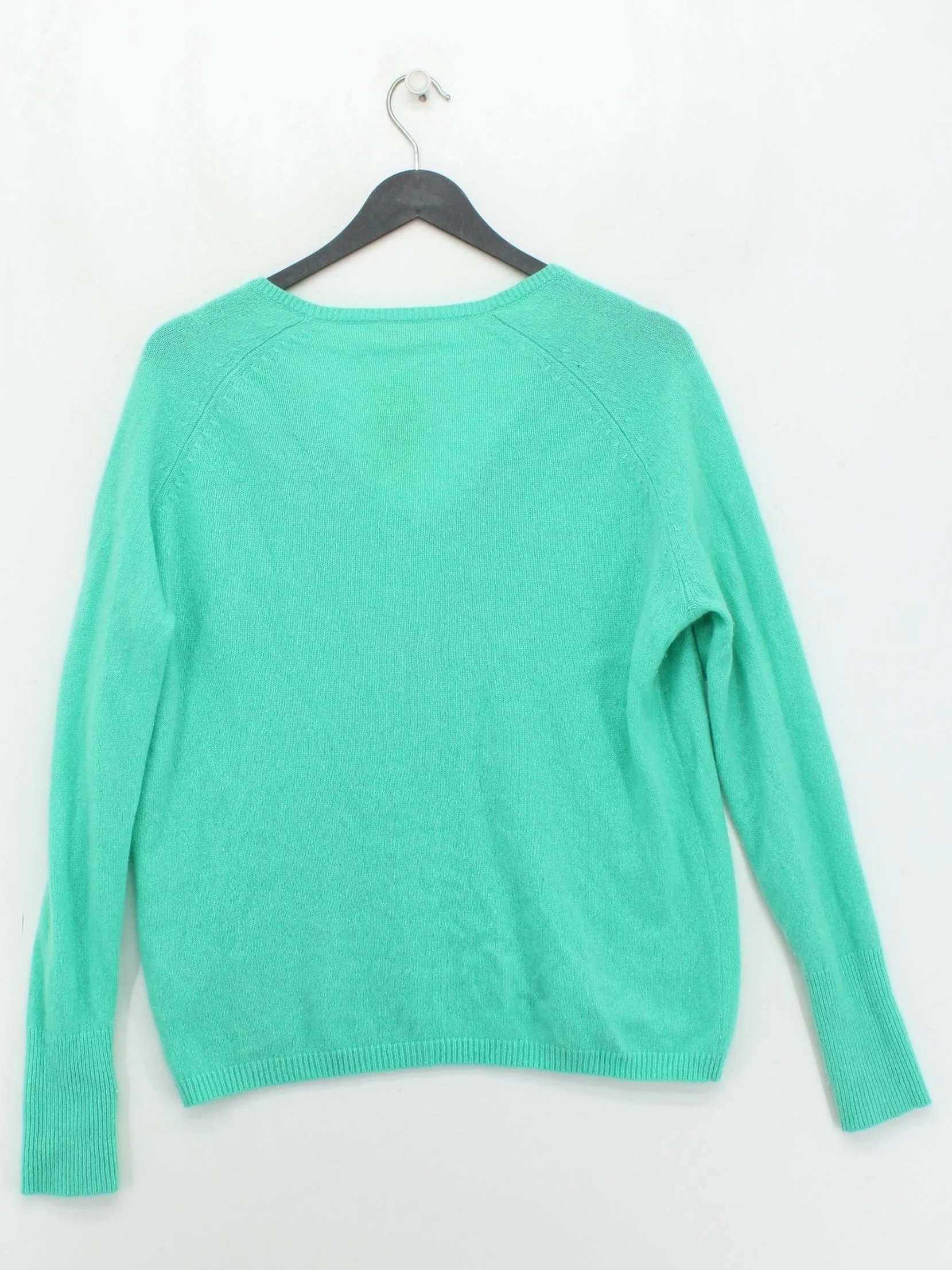 Hush Women's Jumper S Green Cashmere with Polyamide, Elastane V-Neck Pullover - Image 2