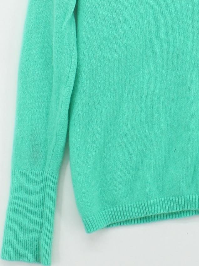 Hush Women's Jumper S Green Cashmere with Polyamide, Elastane V-Neck Pullover - Image 4