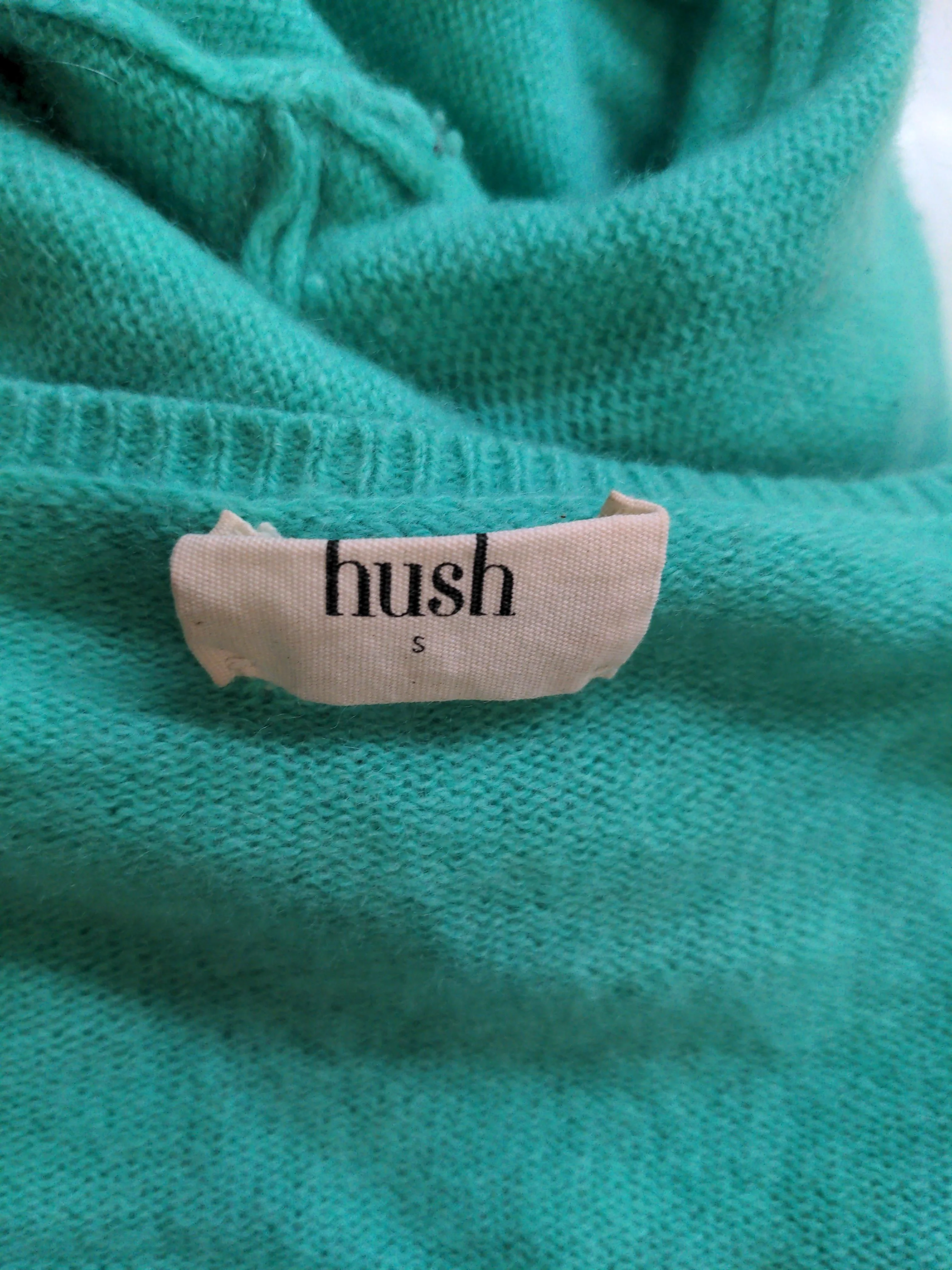 Hush Women's Jumper S Green Cashmere with Polyamide, Elastane V-Neck Pullover - Image 6