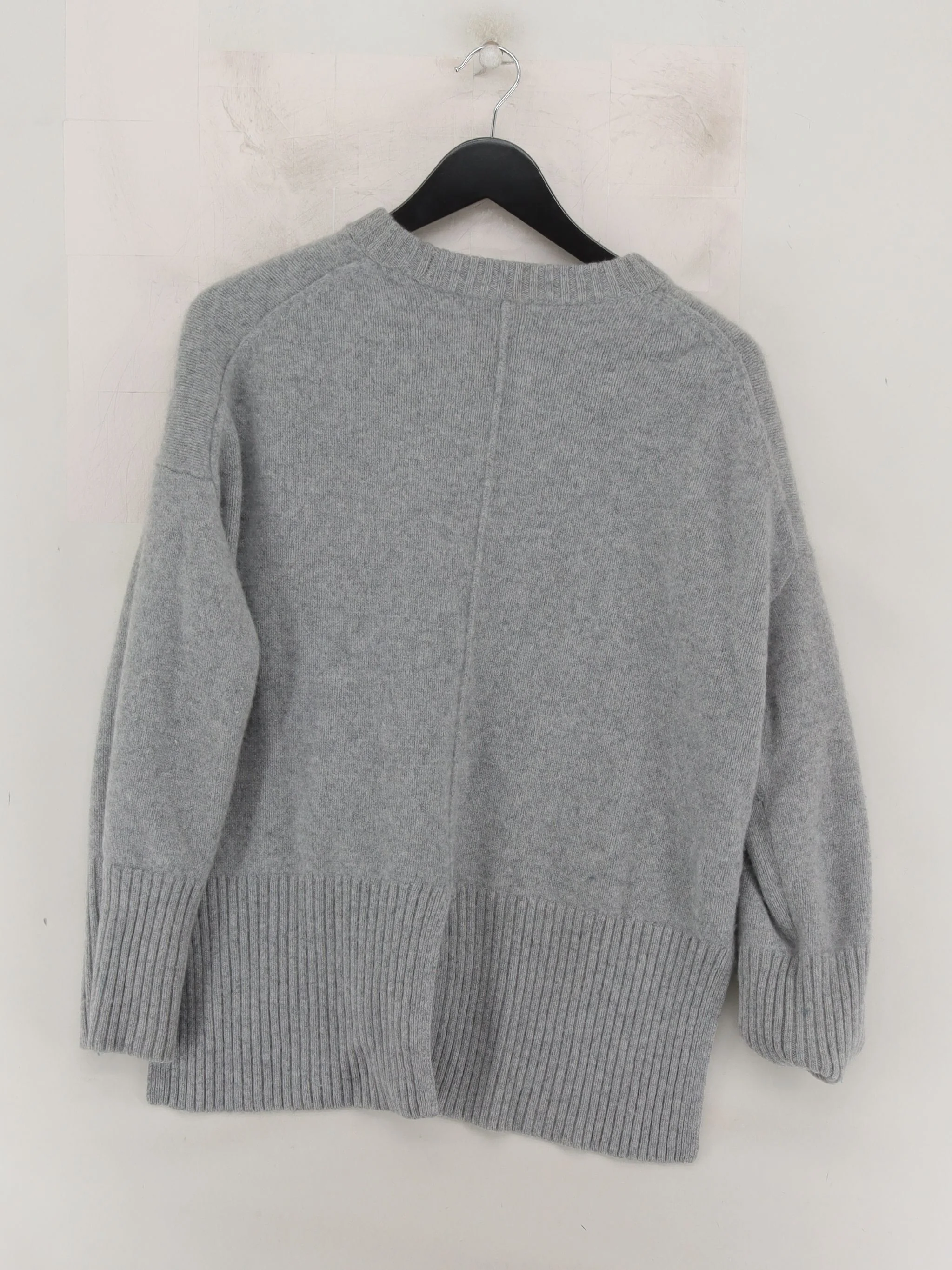 Hush Women's Jumper S Grey 100% Wool Crew Neck Pullover - Image 2