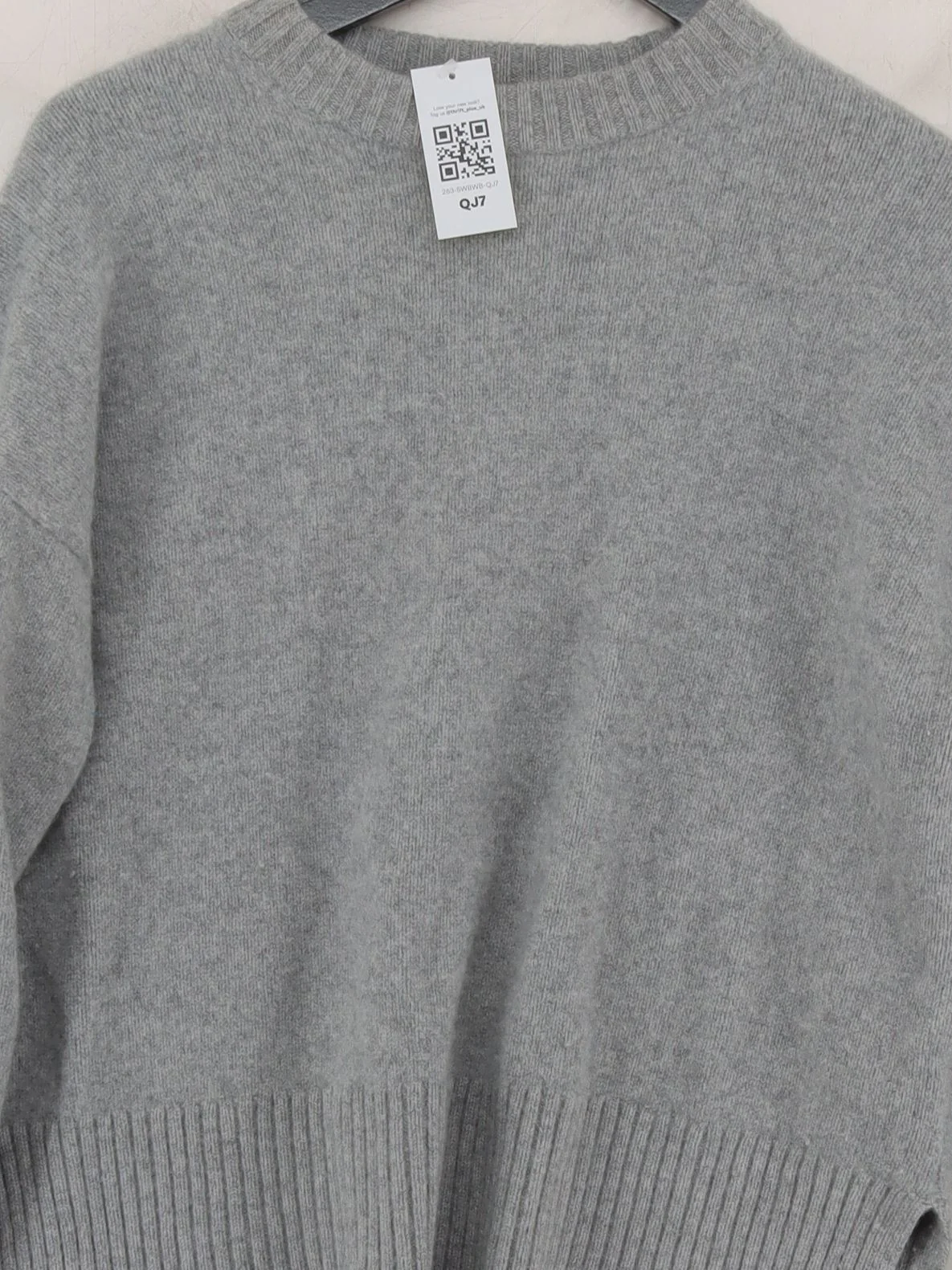Hush Women's Jumper S Grey 100% Wool Crew Neck Pullover - Image 3