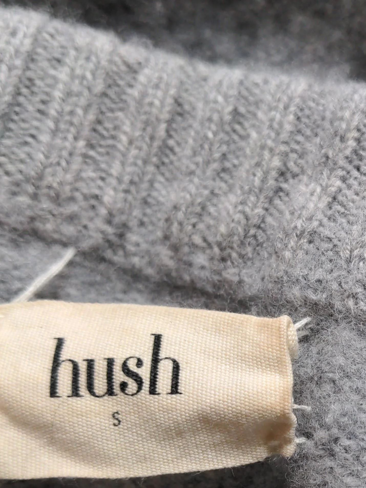 Hush Women's Jumper S Grey 100% Wool Crew Neck Pullover - Image 6