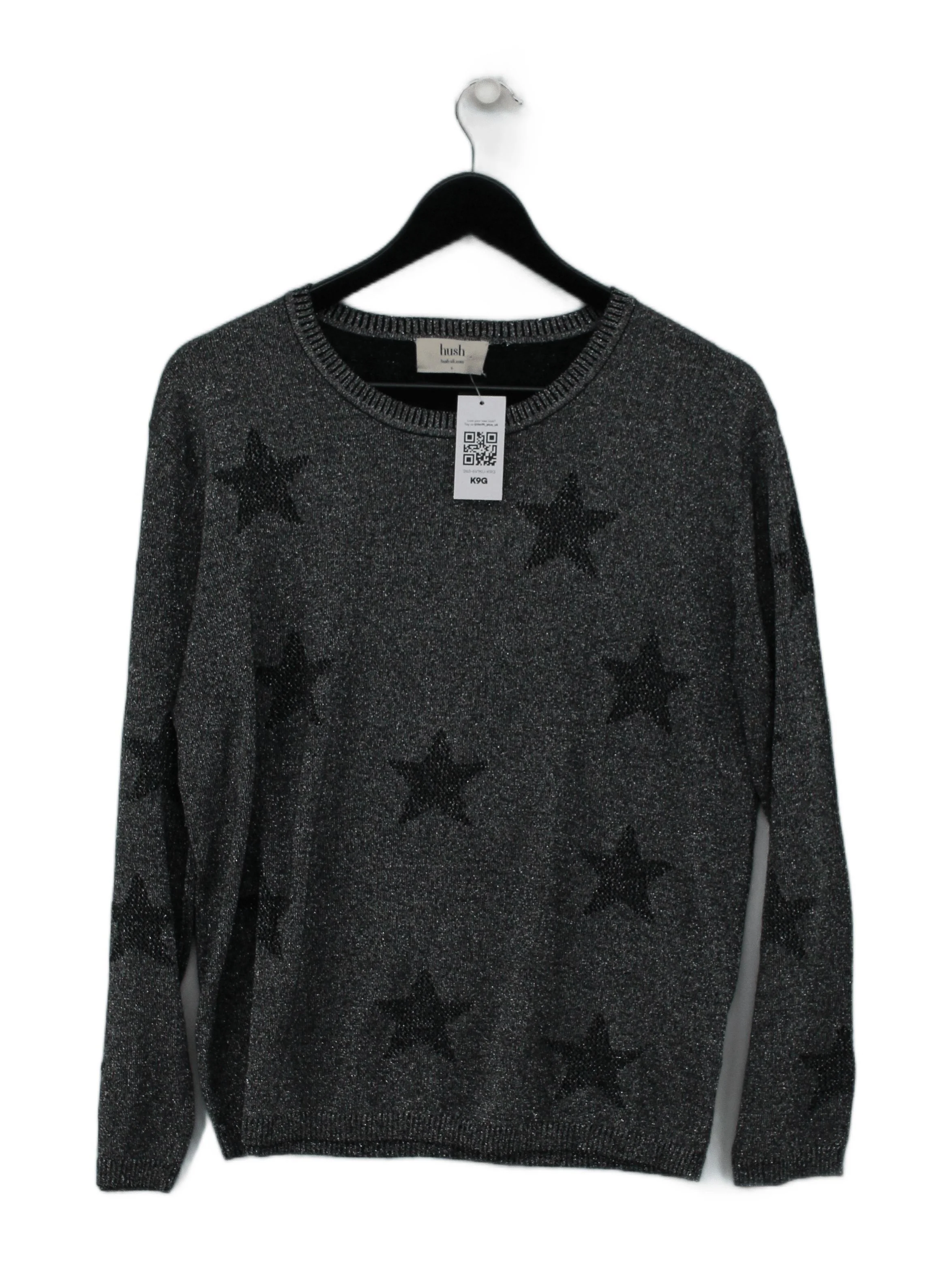 Hush Women's Jumper S Grey Cotton with Acrylic, Polyester Pullover