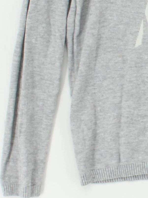 Hush Women's Jumper S Grey Graphic Wool with Cotton Crew Neck Pullover - Image 4