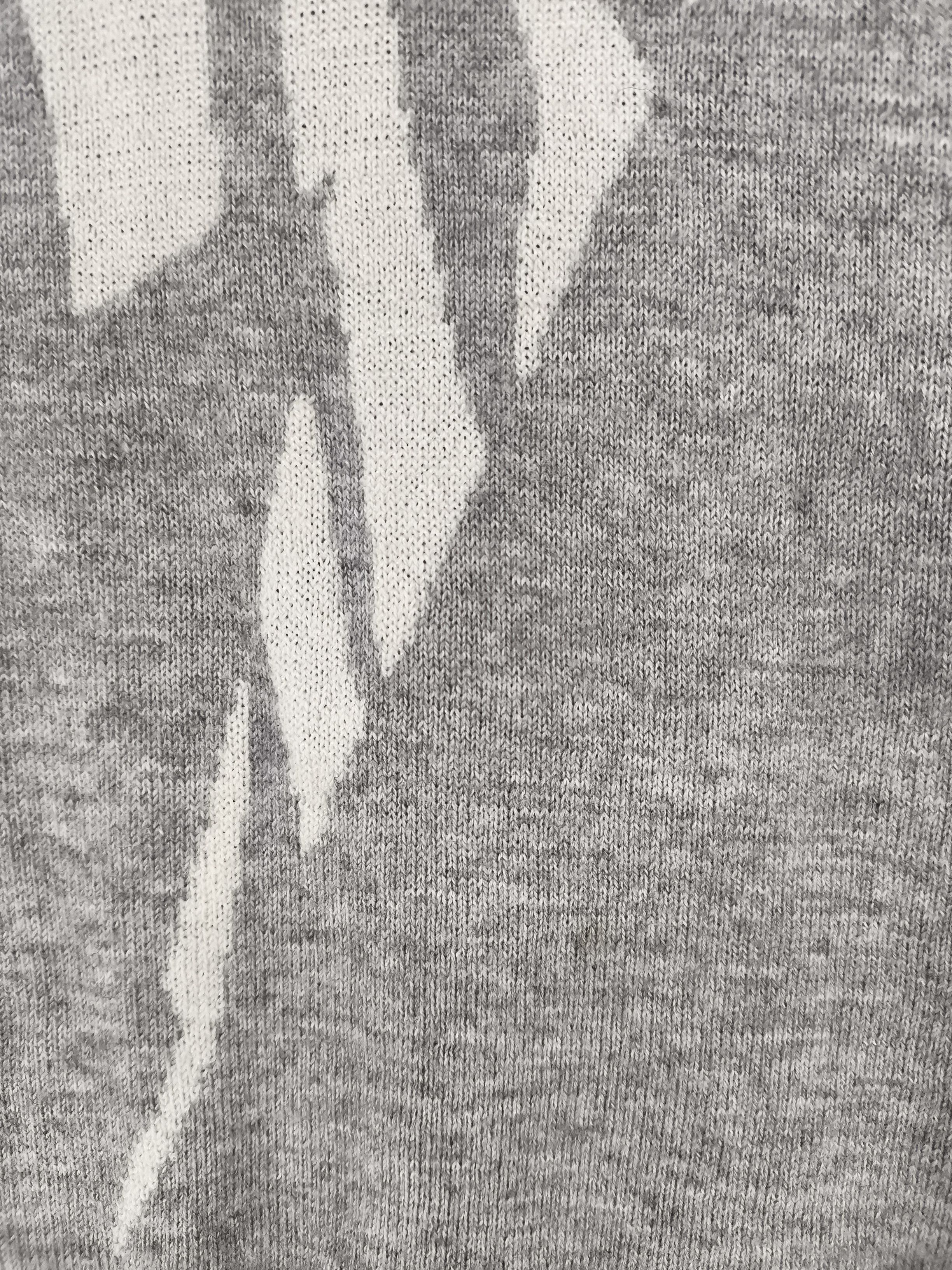 Hush Women's Jumper S Grey Graphic Wool with Cotton Crew Neck Pullover - Image 5