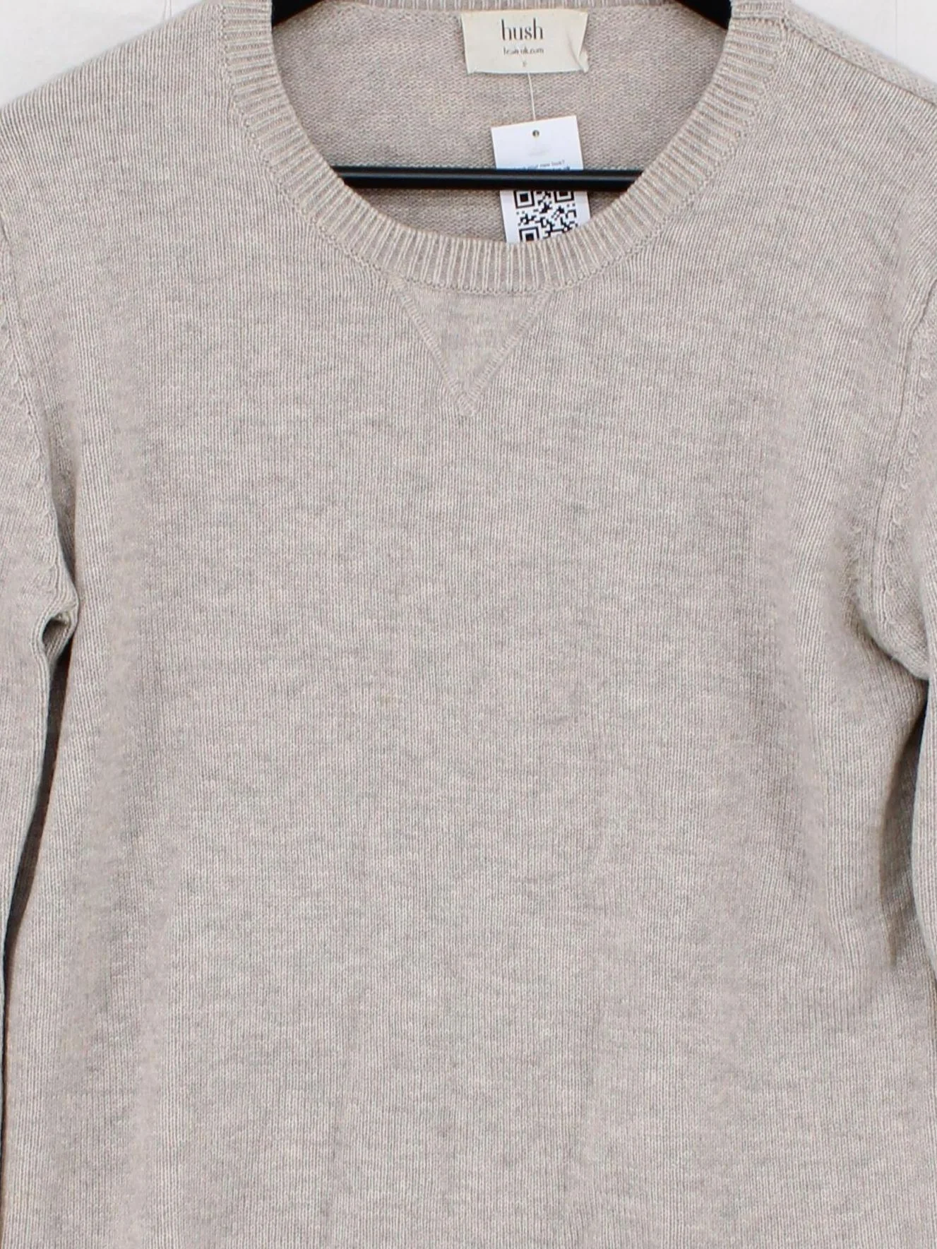 Hush Women's Jumper S Grey Wool with Cotton Round Neck Pullover - Image 3