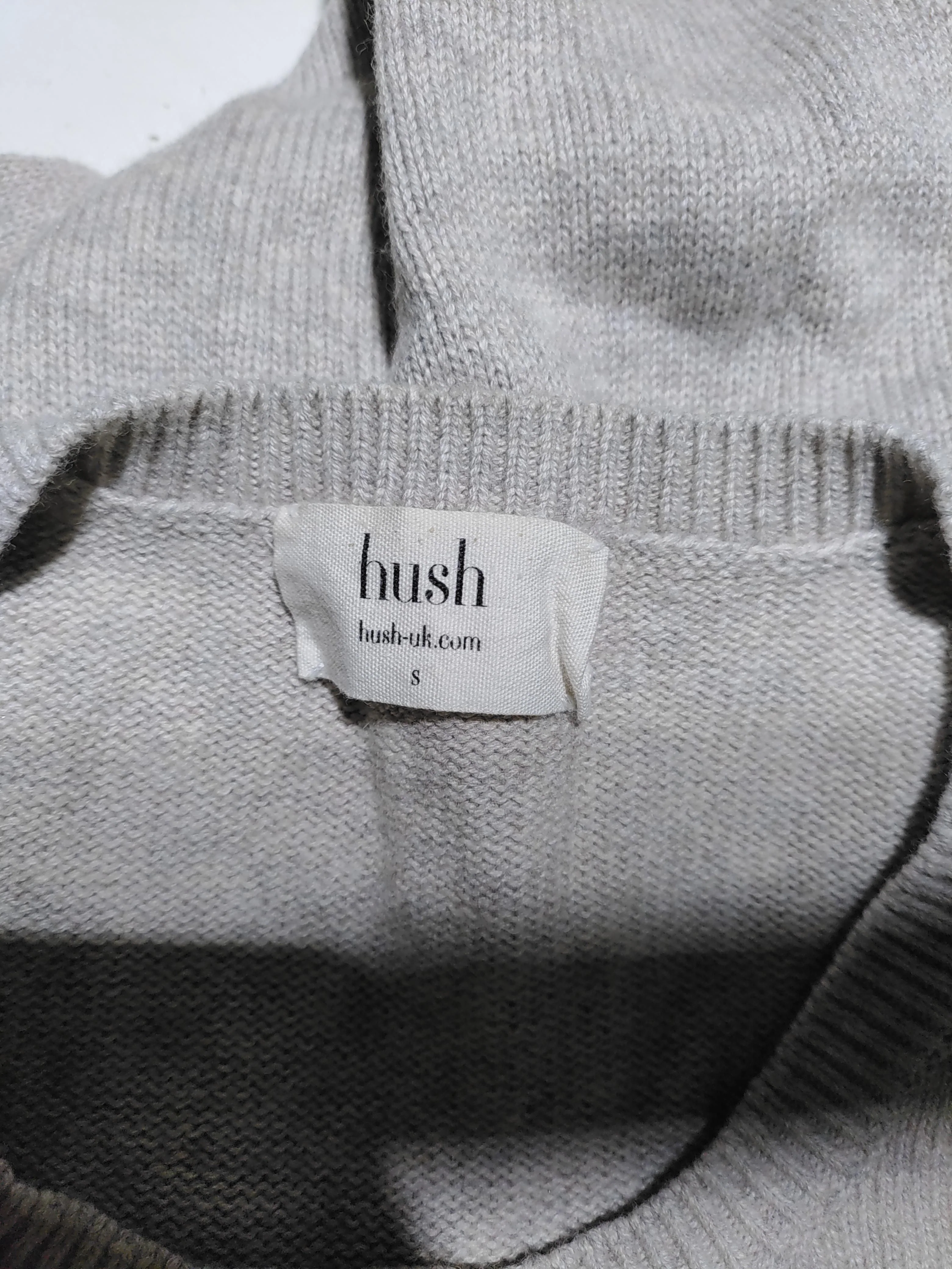 Hush Women's Jumper S Grey Wool with Cotton Round Neck Pullover - Image 6