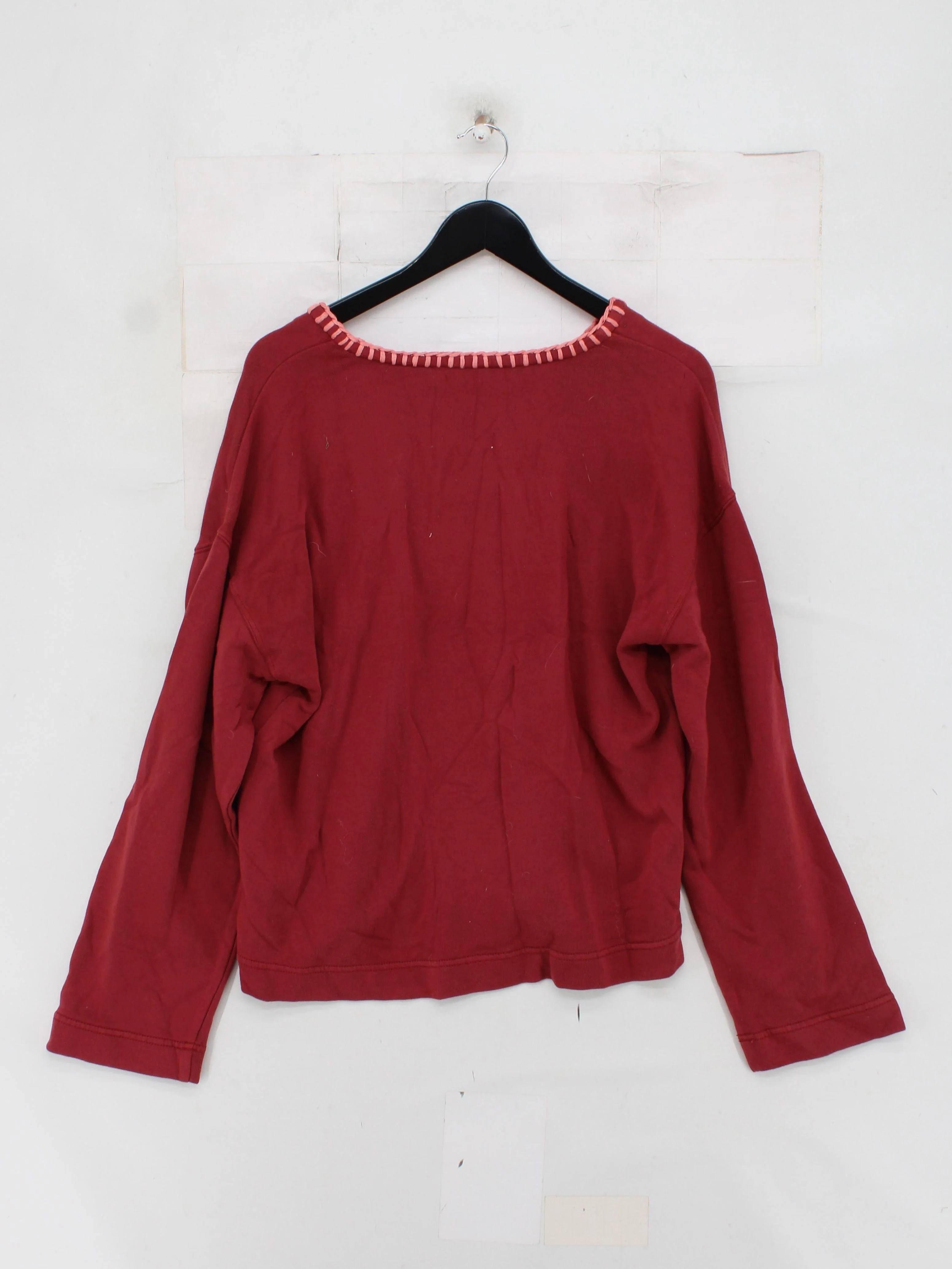 Hush Women's Jumper S Red 100% Cotton V-Neck Pullover New with tags - Image 2