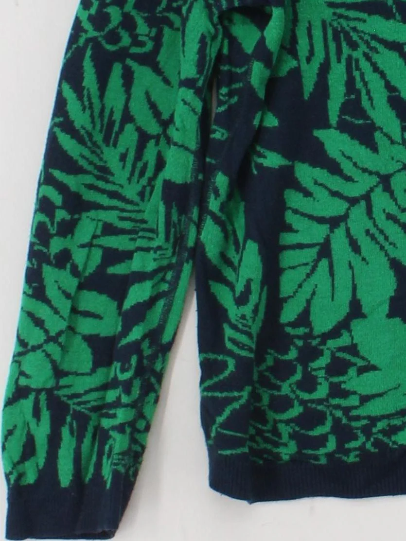 Hush Women's Jumper XL Green Floral 100% Viscose V-Neck Pullover - Image 4