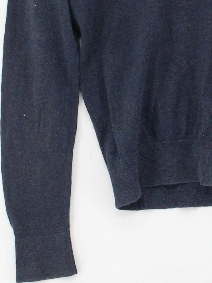 Hush Women's Jumper XS Blue Linen with Cotton V-Neck Pullover - Image 4