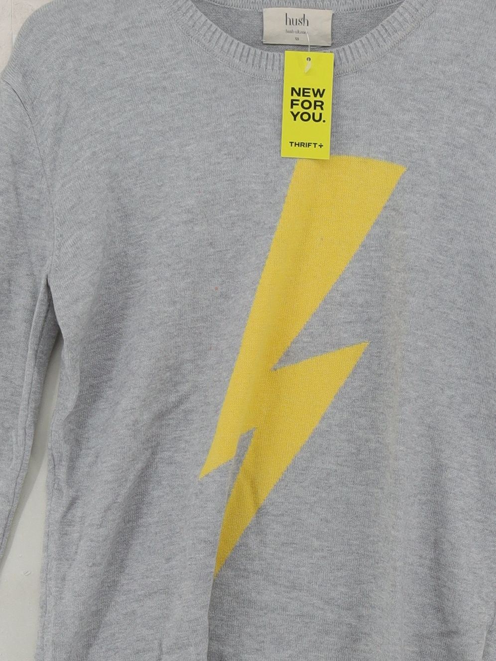 Hush Women's Jumper XS Grey Graphic 100% Other Crew Neck Pullover - Image 3