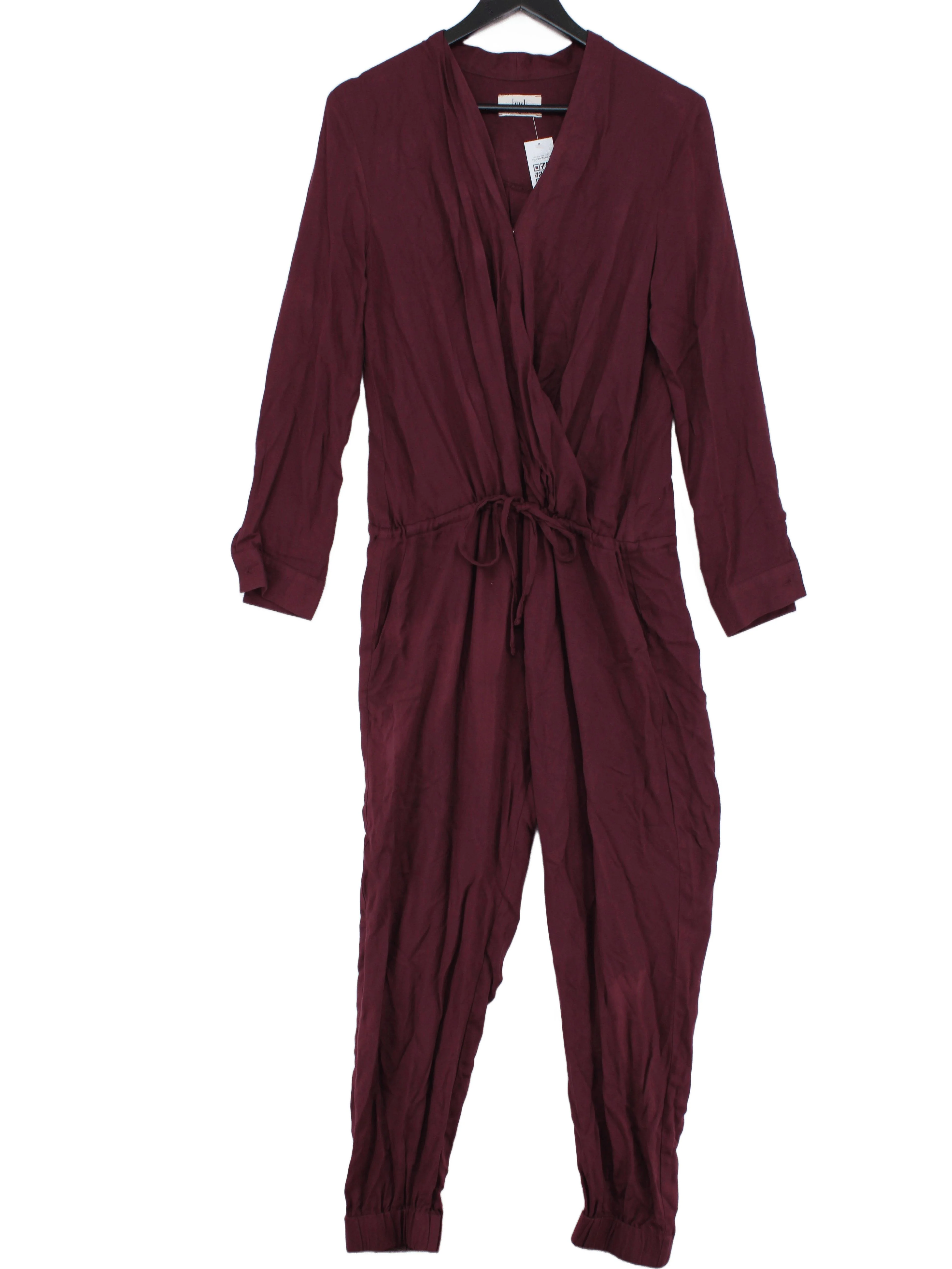 Hush Women's Jumpsuit UK 10 Purple 100% Rayon Tapered Jumpsuit