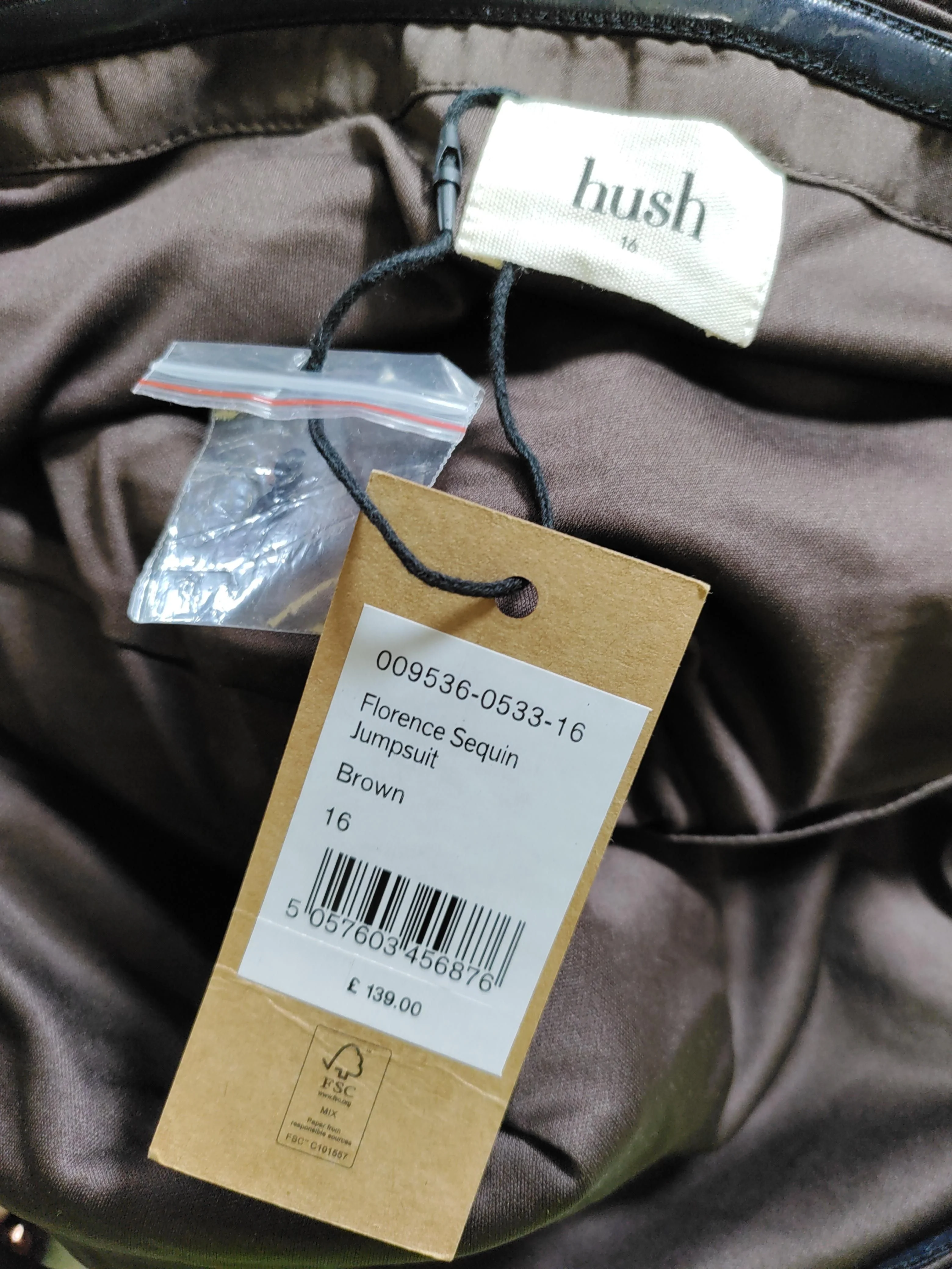 Hush Women's Jumpsuit UK 16 Brown 100% Polyester Wide-Leg Jumpsuit New with tags - Image 5
