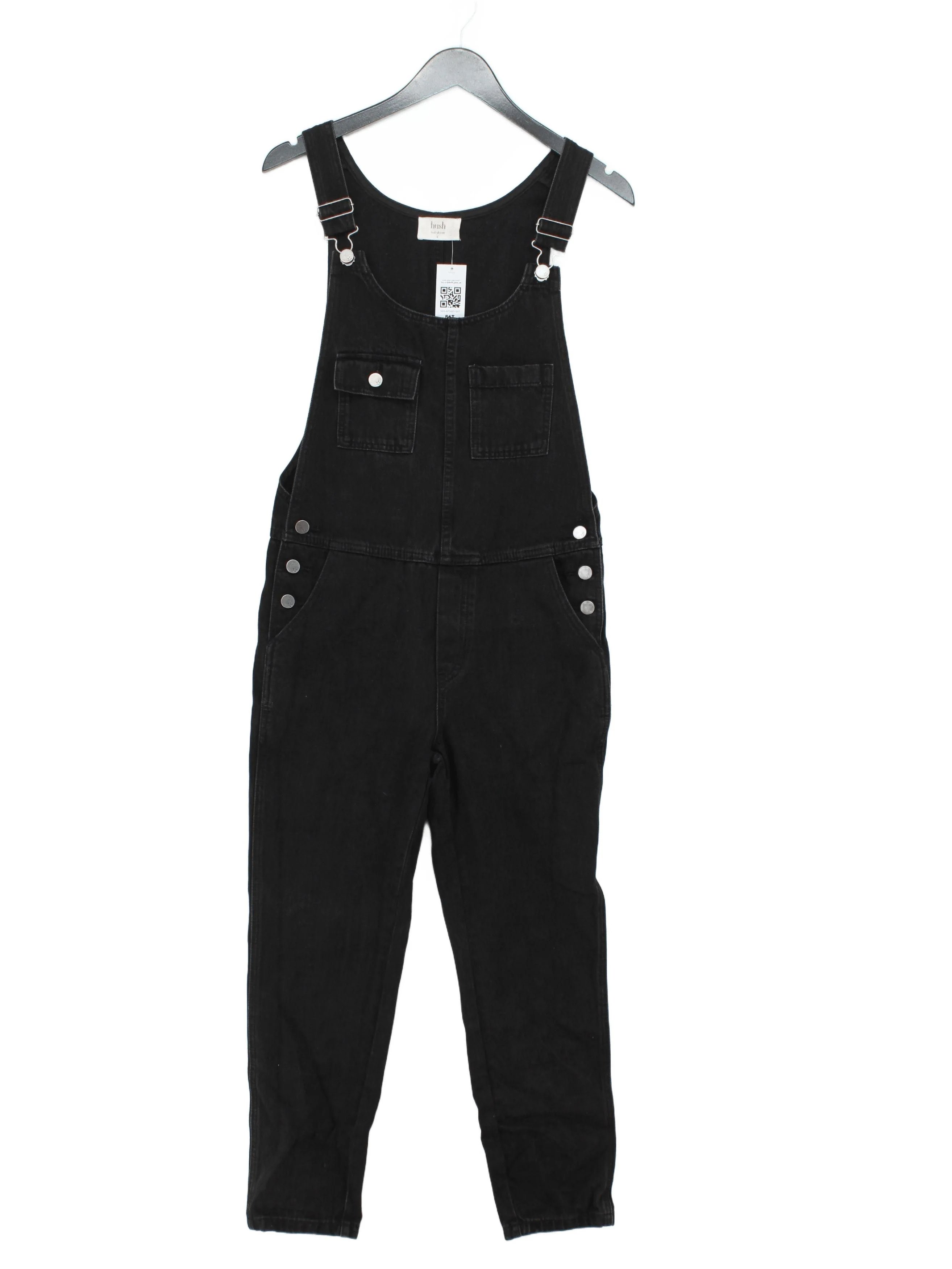 Hush Women's Jumpsuit UK 6 Black Cotton with Polyester, Viscose Jumpsuit