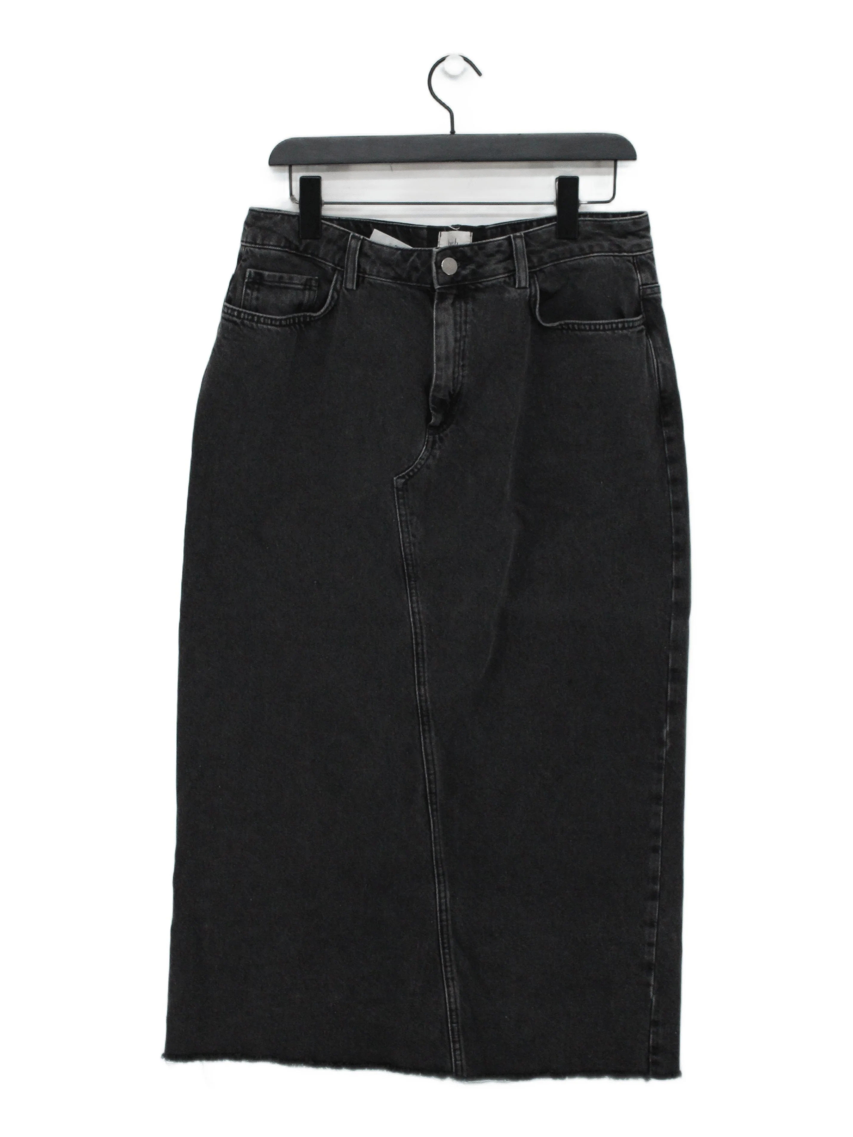 Hush Women's Maxi Skirt UK 12 Black 100% Cotton Long Maxi