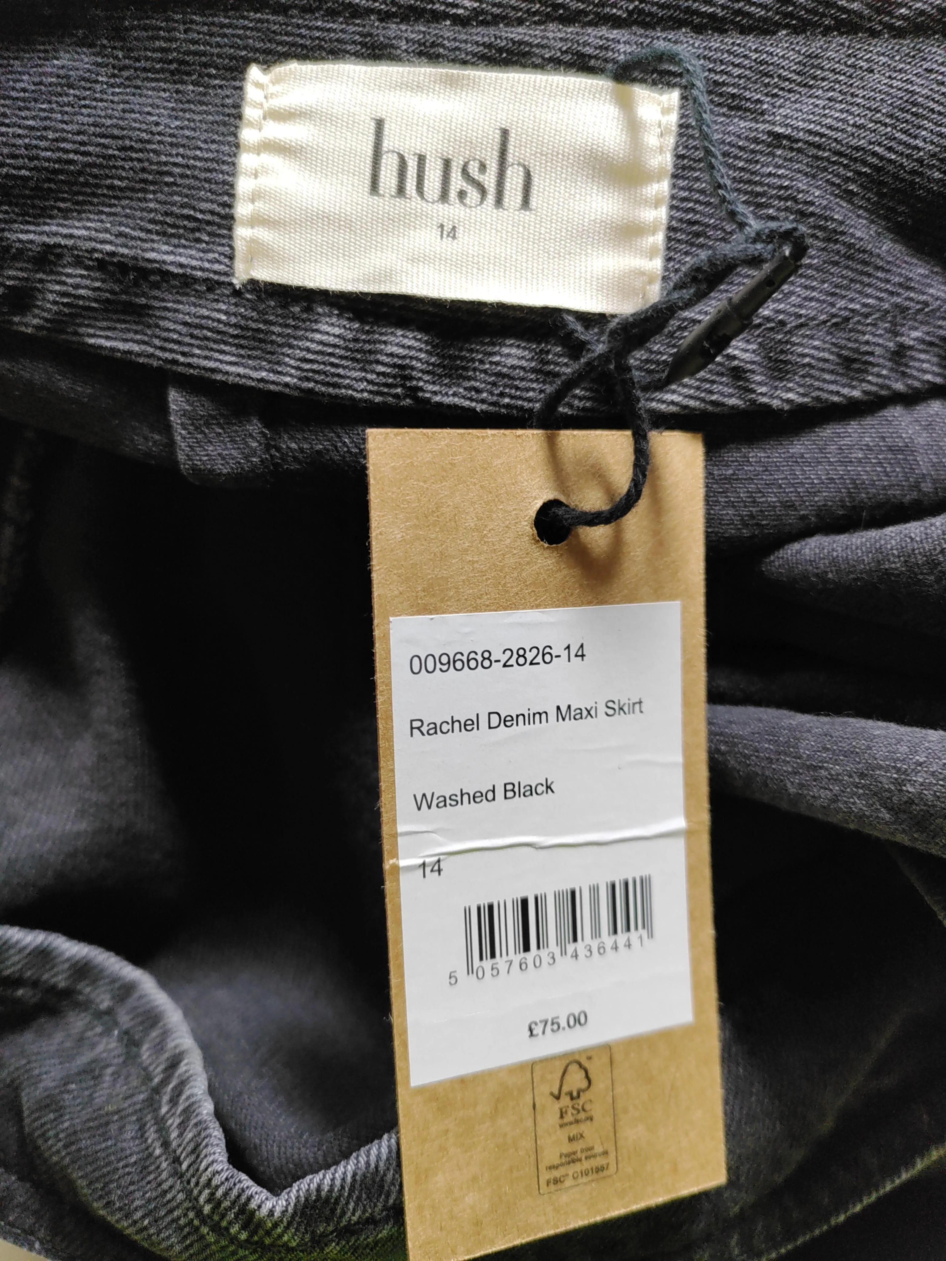Hush Women's Midi Skirt UK 14 Black 100% Cotton Straight & Pencil New with tags - Image 5