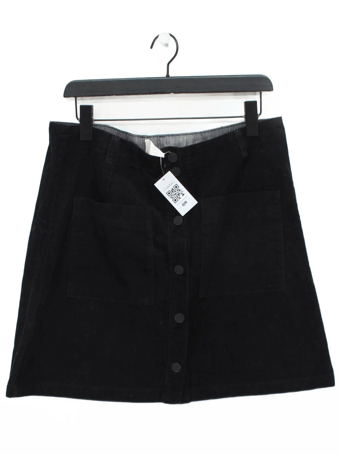 Hush Women's Mini Skirt UK 14 Black 100% Cotton Short Mini