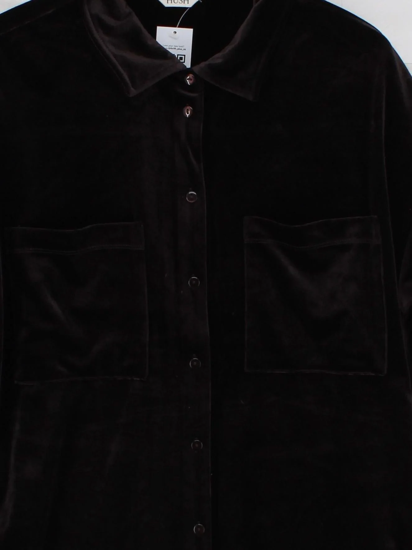 Hush Women's Shirt L Brown Polyester with Elastane Long Sleeve Collared Basic - Image 3
