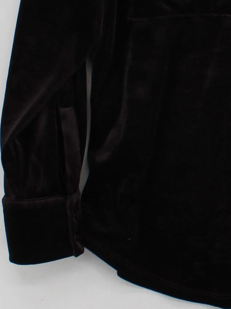 Hush Women's Shirt L Brown Polyester with Elastane Long Sleeve Collared Basic - Image 4