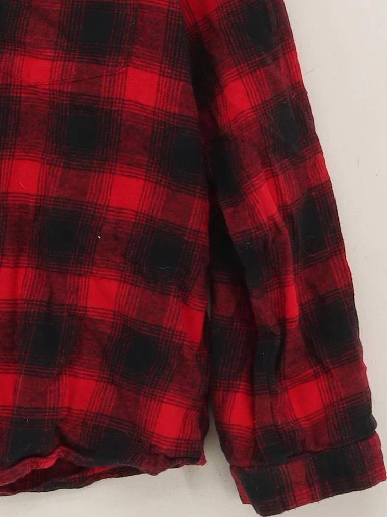 Hush Women's Shirt M Multi Checkered 100% Cotton Long Sleeve Collared Basic - Image 4