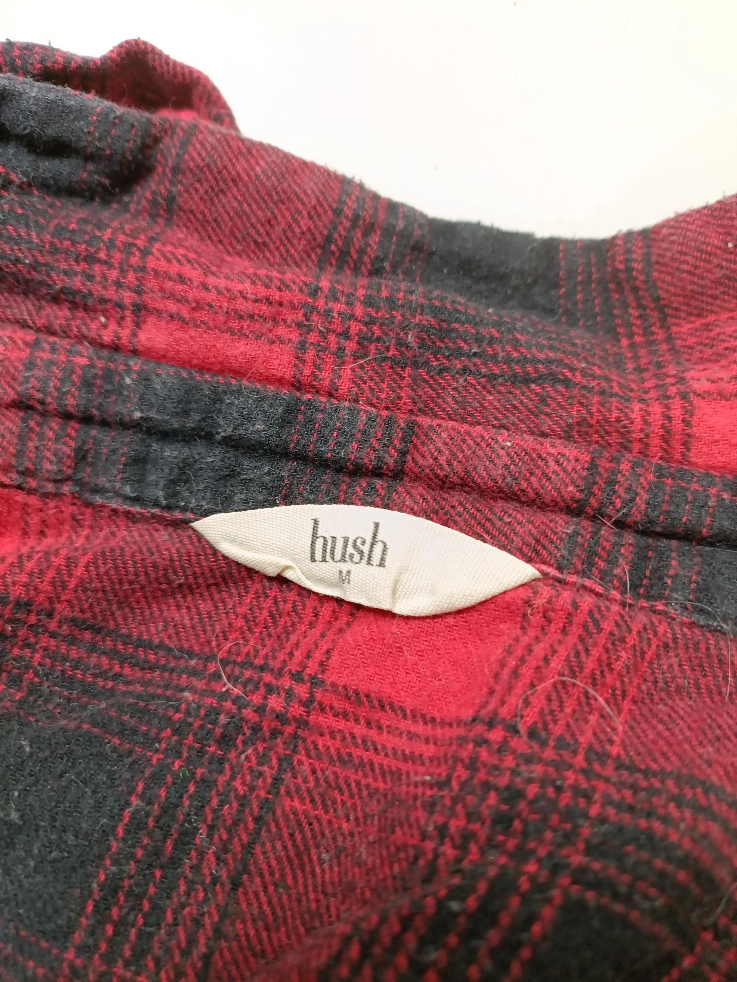 Hush Women's Shirt M Multi Checkered 100% Cotton Long Sleeve Collared Basic - Image 7