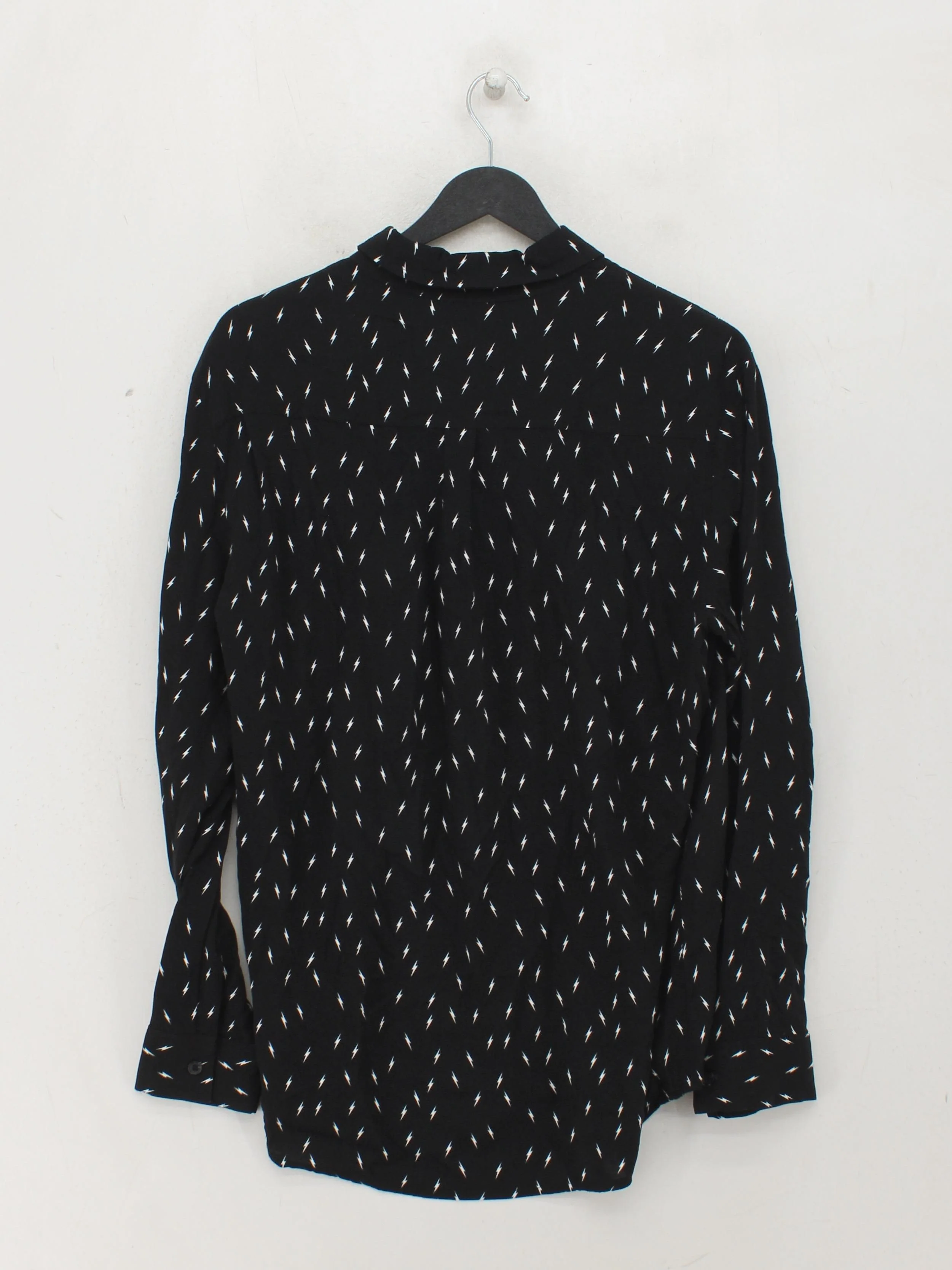 Hush Women's Shirt UK 12 Black 100% Viscose Long Sleeve Collared Basic - Image 2