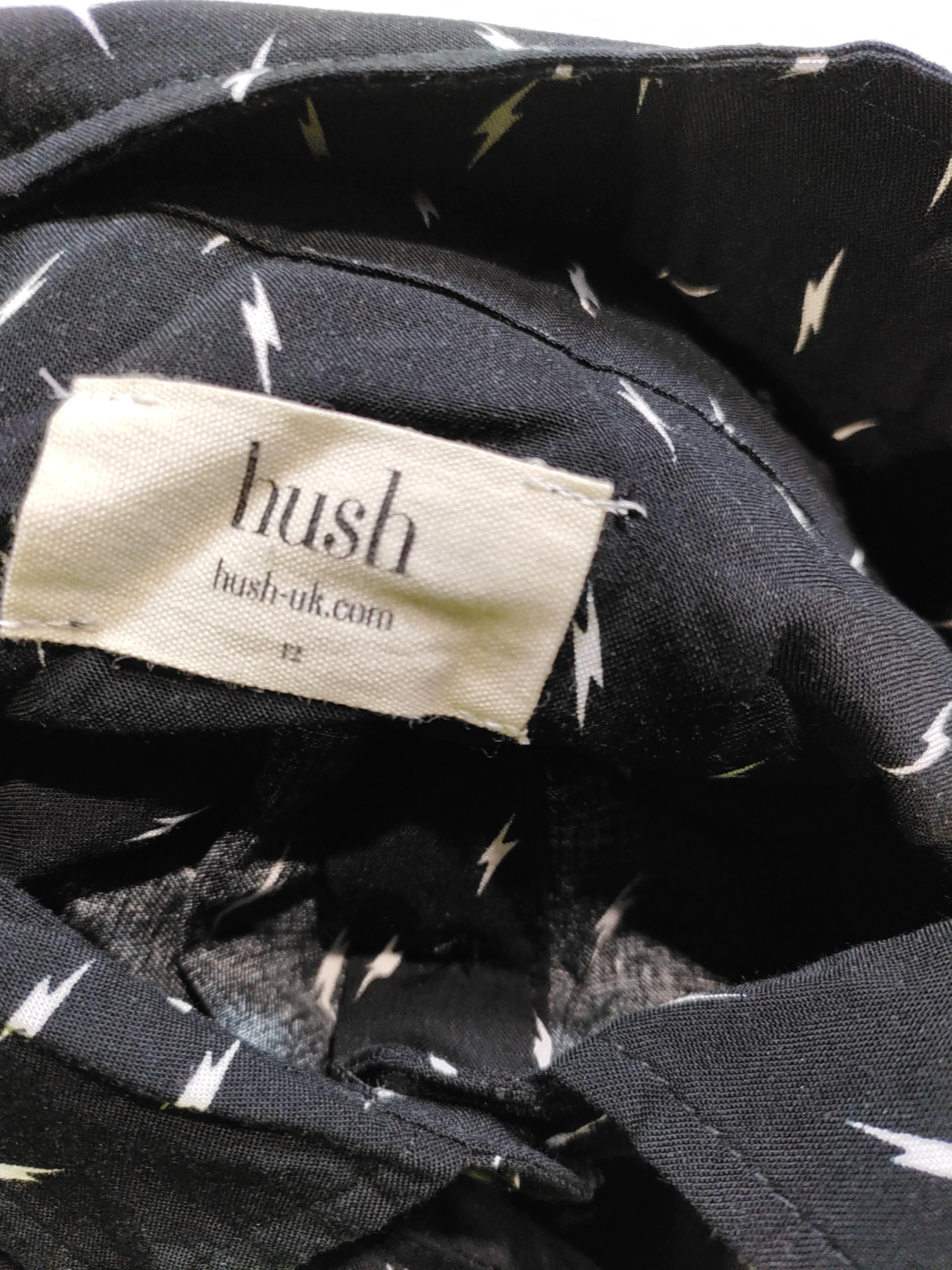 Hush Women's Shirt UK 12 Black 100% Viscose Long Sleeve Collared Basic - Image 5