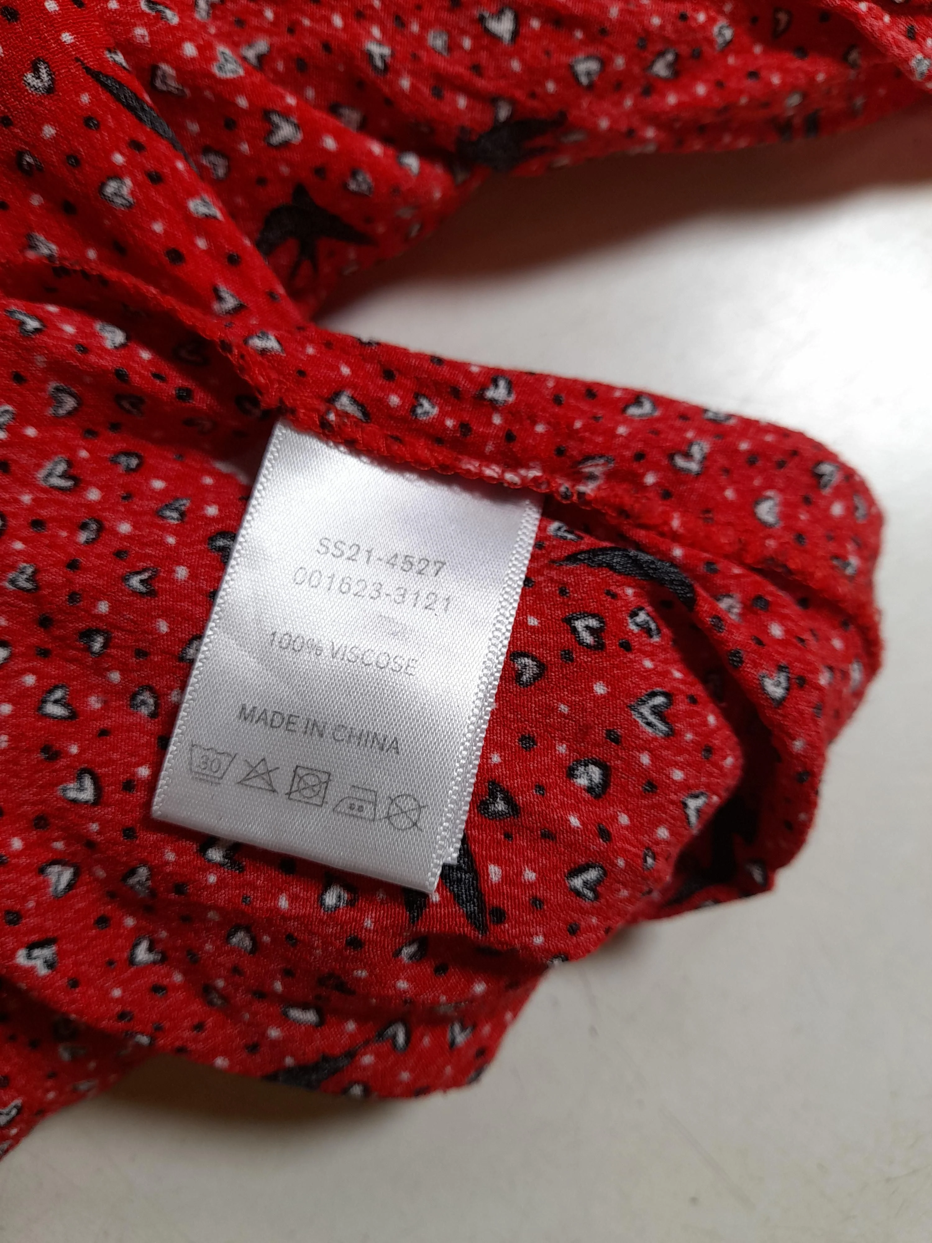 Hush Women's Shirt UK 12 Red 100% Viscose Short Sleeve Collared Basic - Image 6