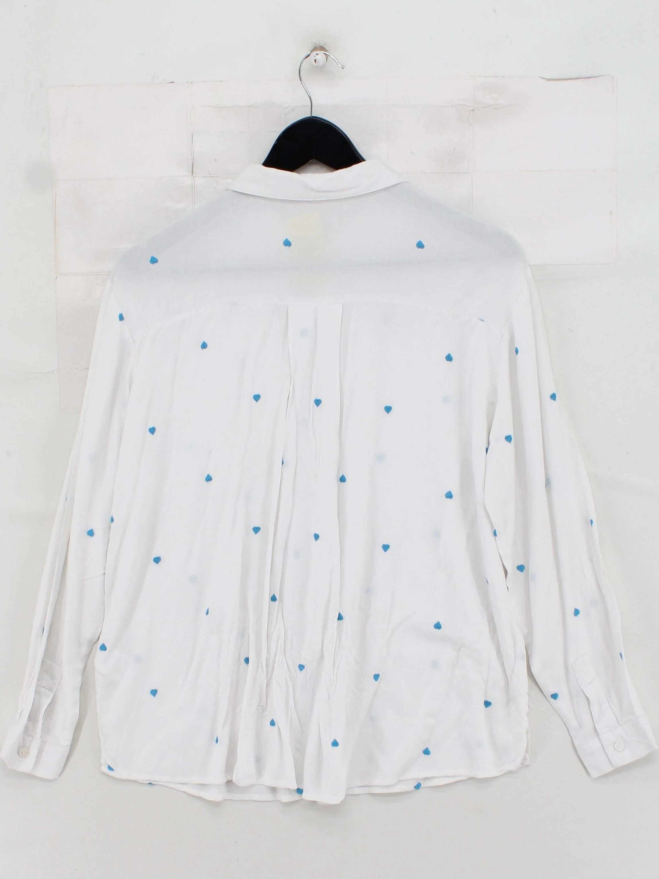 Hush Women's Shirt UK 8 White 100% Viscose Long Sleeve Collared Basic - Image 2